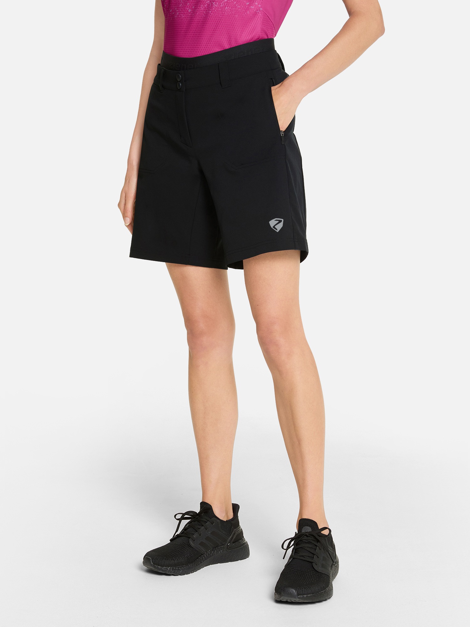 Radhose ZIENER "NAKOA-Z", Damen, Gr. 44, EURO-Größen, schwarz, Obermaterial: 100% Polyester; Obermaterial 2: 98% Polyester, 2% Elasthan, Hosen 3