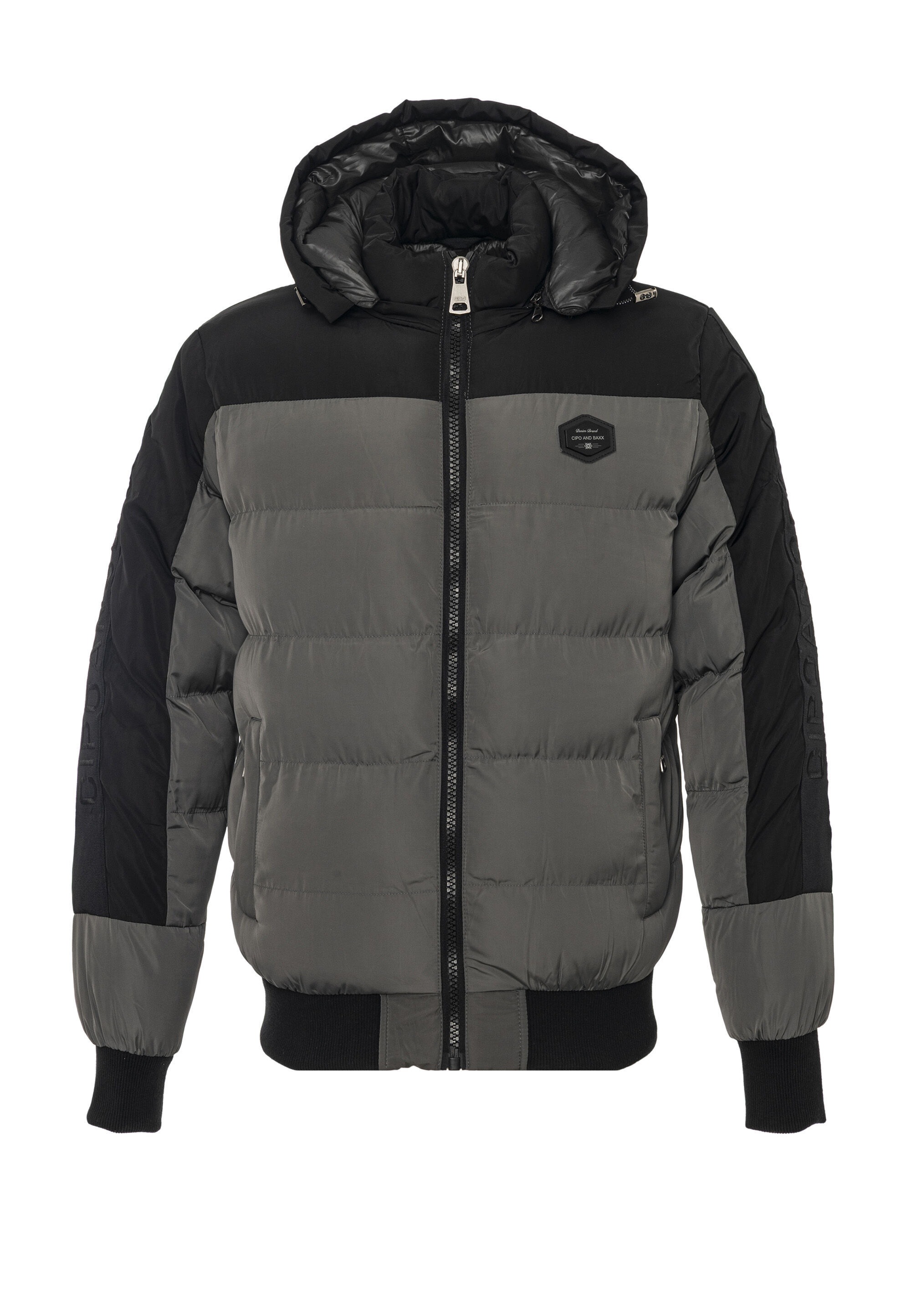 Cipo & Baxx Winterjacke »CM177« mit Kapuze mit markantem Logo-Patch