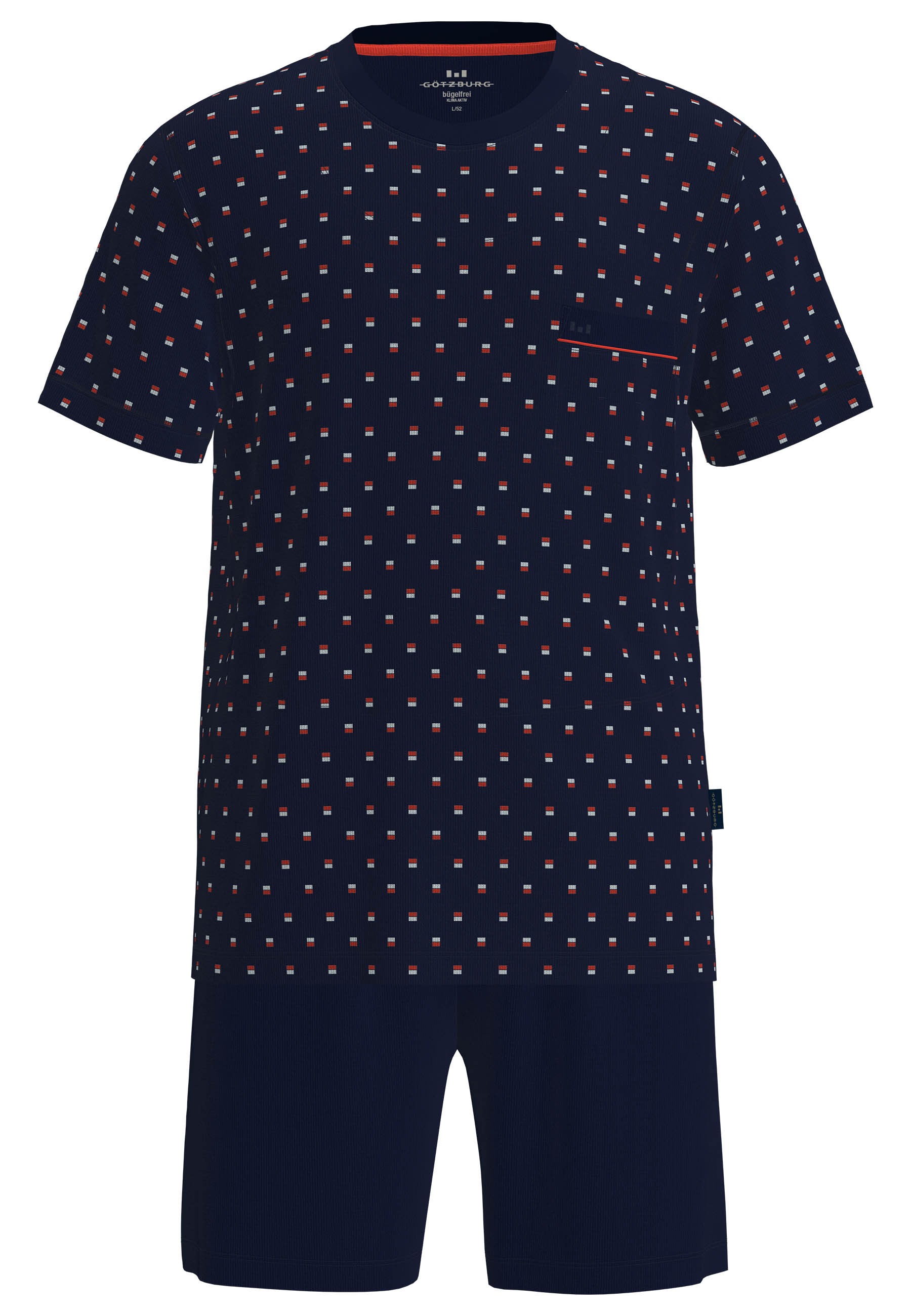 GÖTZBURG Shorty "Glasgow" kurz, gemustert, Rundhalsausschnitt, mit Brusttas günstig online kaufen