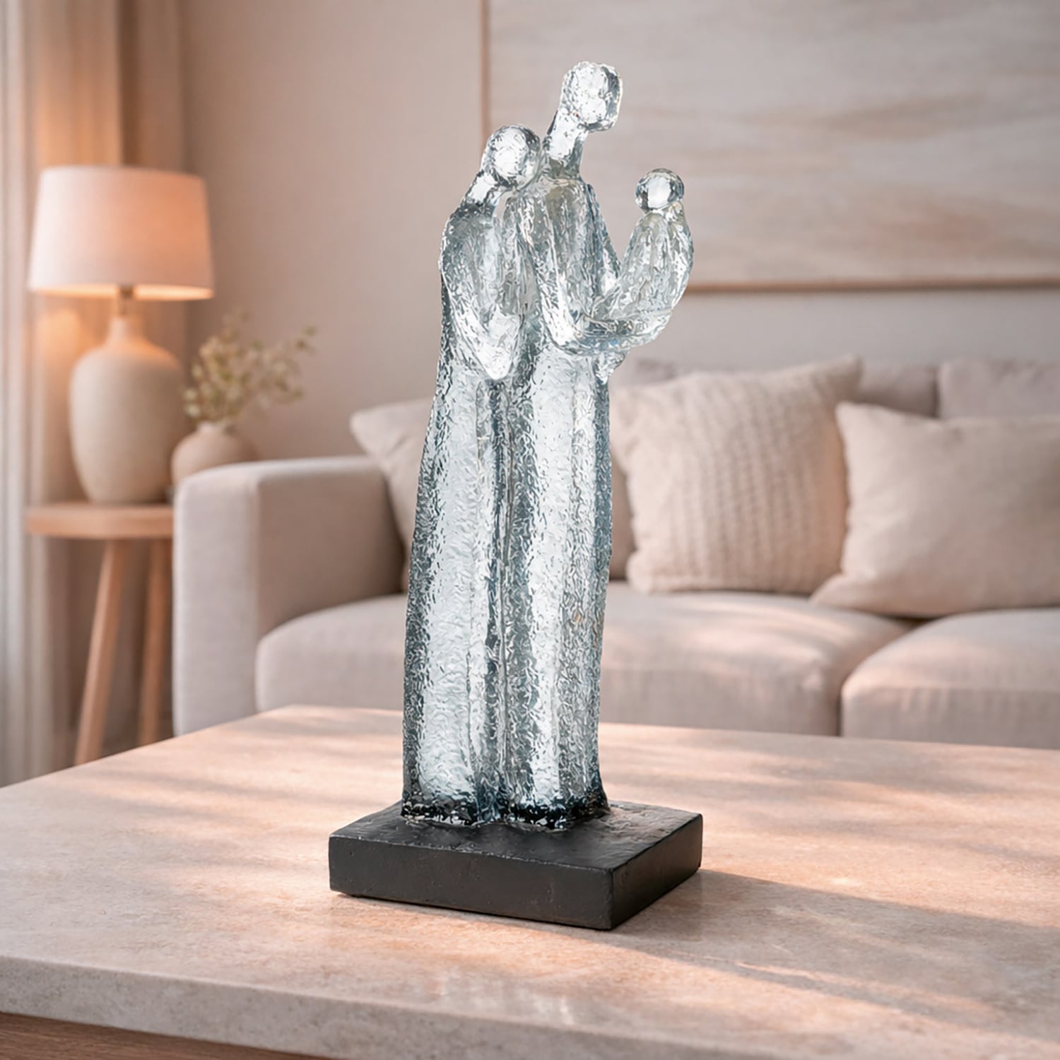 GILDE Skulptur »Skulptur Familienglück klar; schwarz« Familienbande Harmonie Liebe Zusammenhalt Symbolfigur