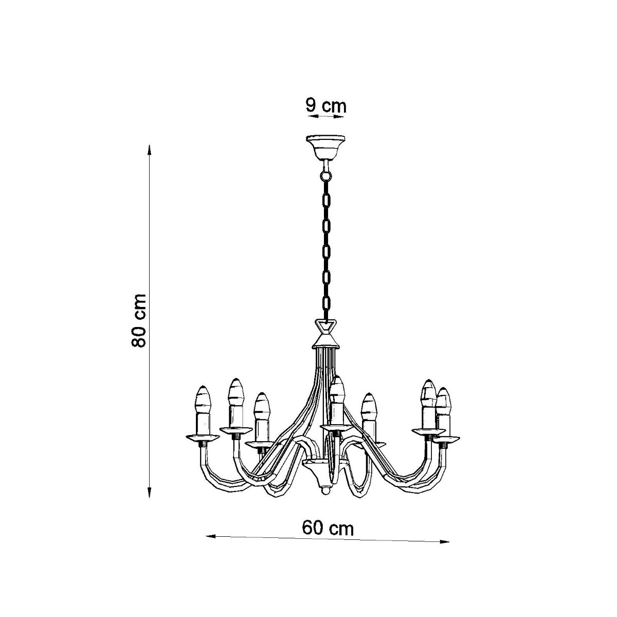 SOLLUX lighting Kronleuchter »MINERWA«, 7 flammig-flammig, Slush -Einstellung