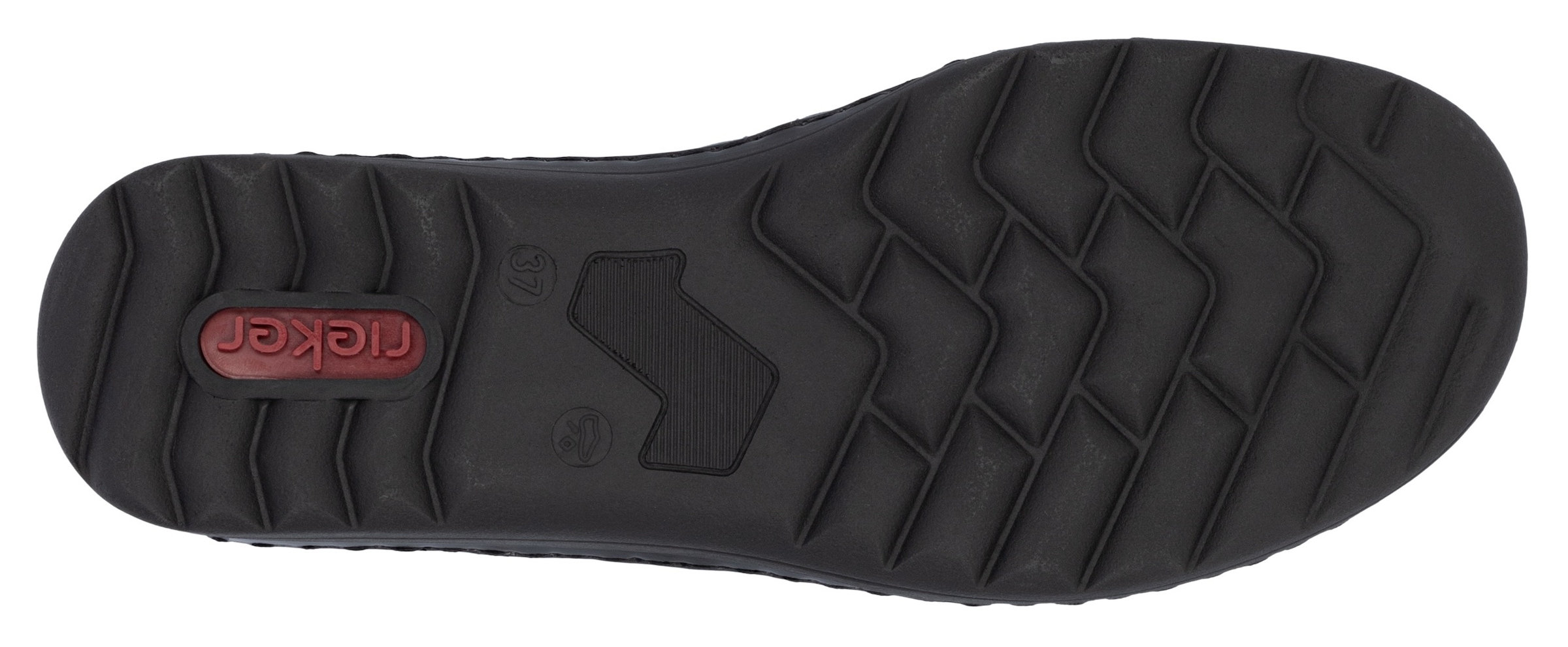 Rieker Slipper, Schlupfschuh, Halbschuh, Slip on mit Stretcheinsatz und Ziersteppung