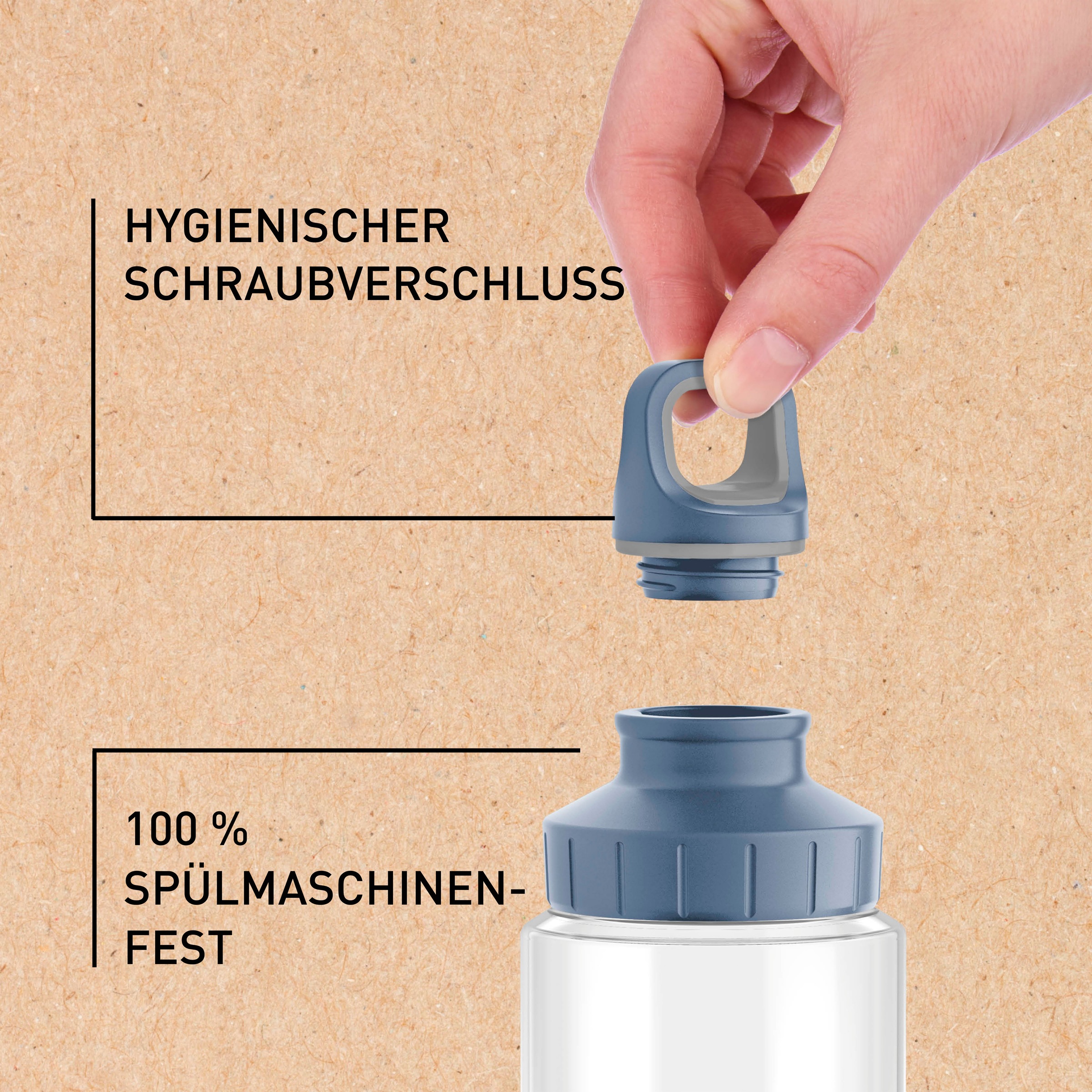 Emsa Trinkflasche »Drink2Go Eco«, (1 tlg.), 0,7 Liter, Tritan, spülmaschinenfest, extrem robust, 100% dicht