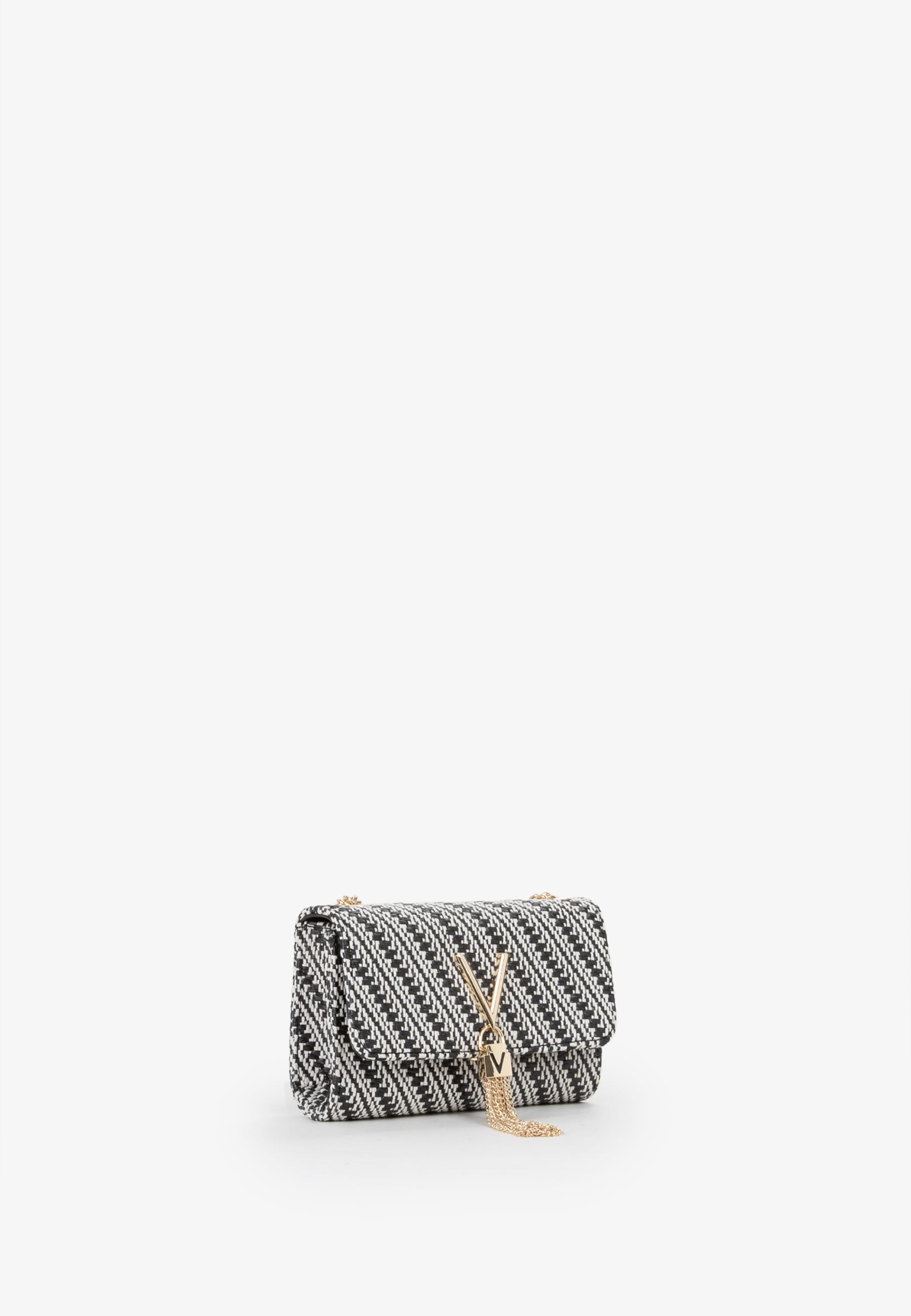 VALENTINO BAGS Umhängetasche »DIVINA SUMMER« Damen Handtasche mit goldfarbenem Schmuckelement und Fransen