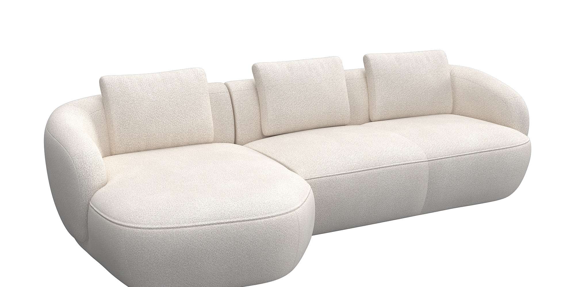 FLEXLUX Wohnlandschaft "Torino, rund, L-Form, Sofa-Ecke mit Recamiere, Long günstig online kaufen