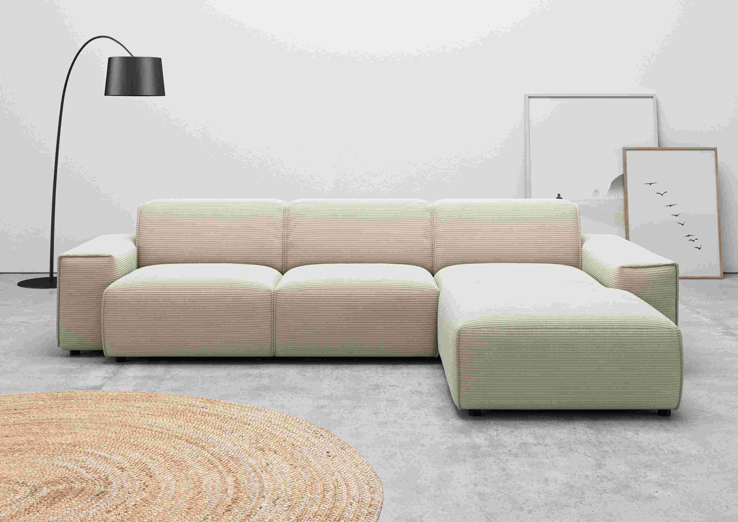 Home affaire Ecksofa "Glimminge auch in Breitcord, Feincord, Bouclé + Easy care-Bezug" L-Form, Breite 294, Zierkissen