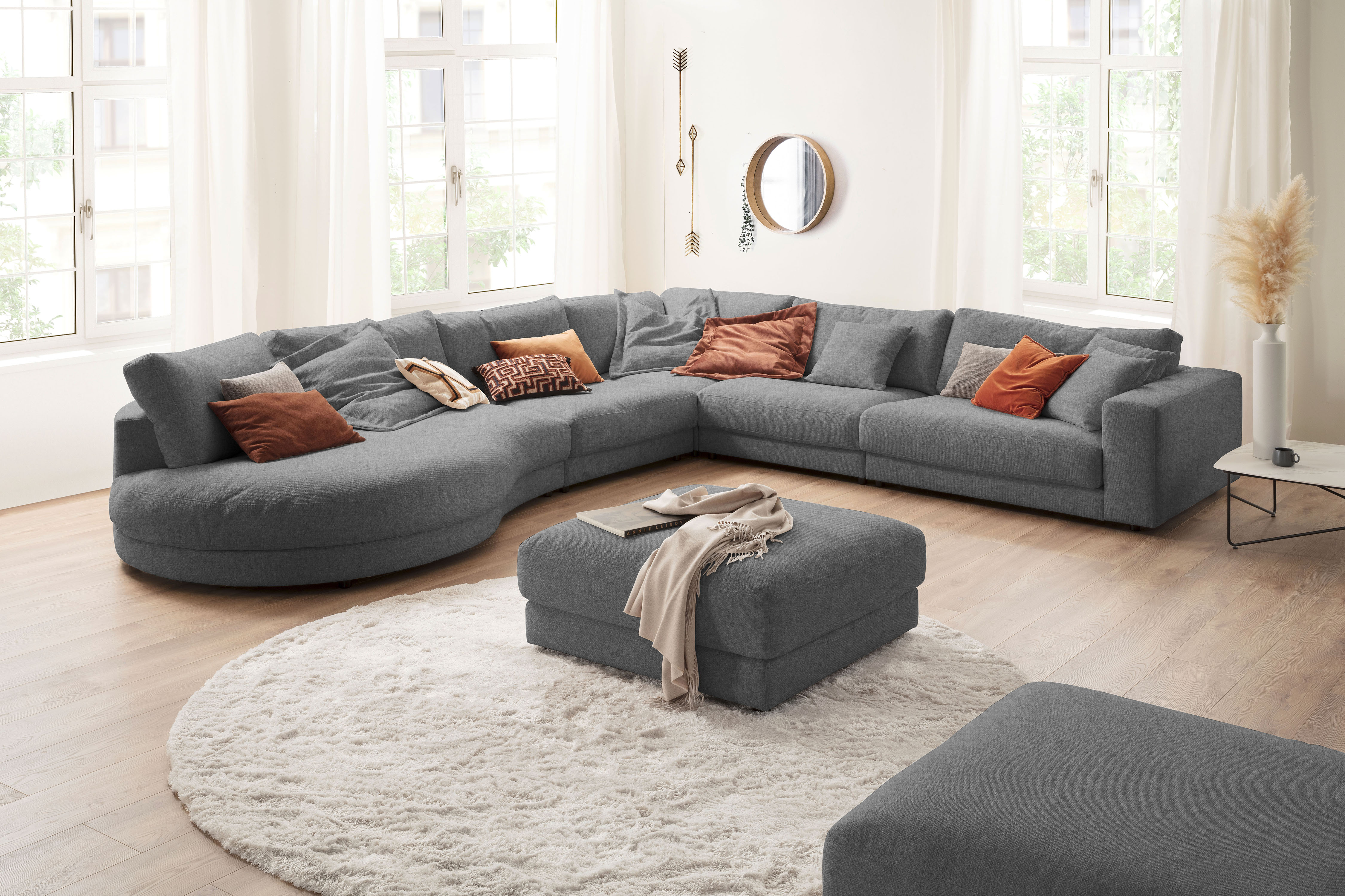 3C Candy Ecksofa "Enisa II, bequem und komfortabel, Mega Familiensofa, L-Form" incl. 3 Flatterkissen, wahlweise mit Flecken-Schutz-Bezug Easy care