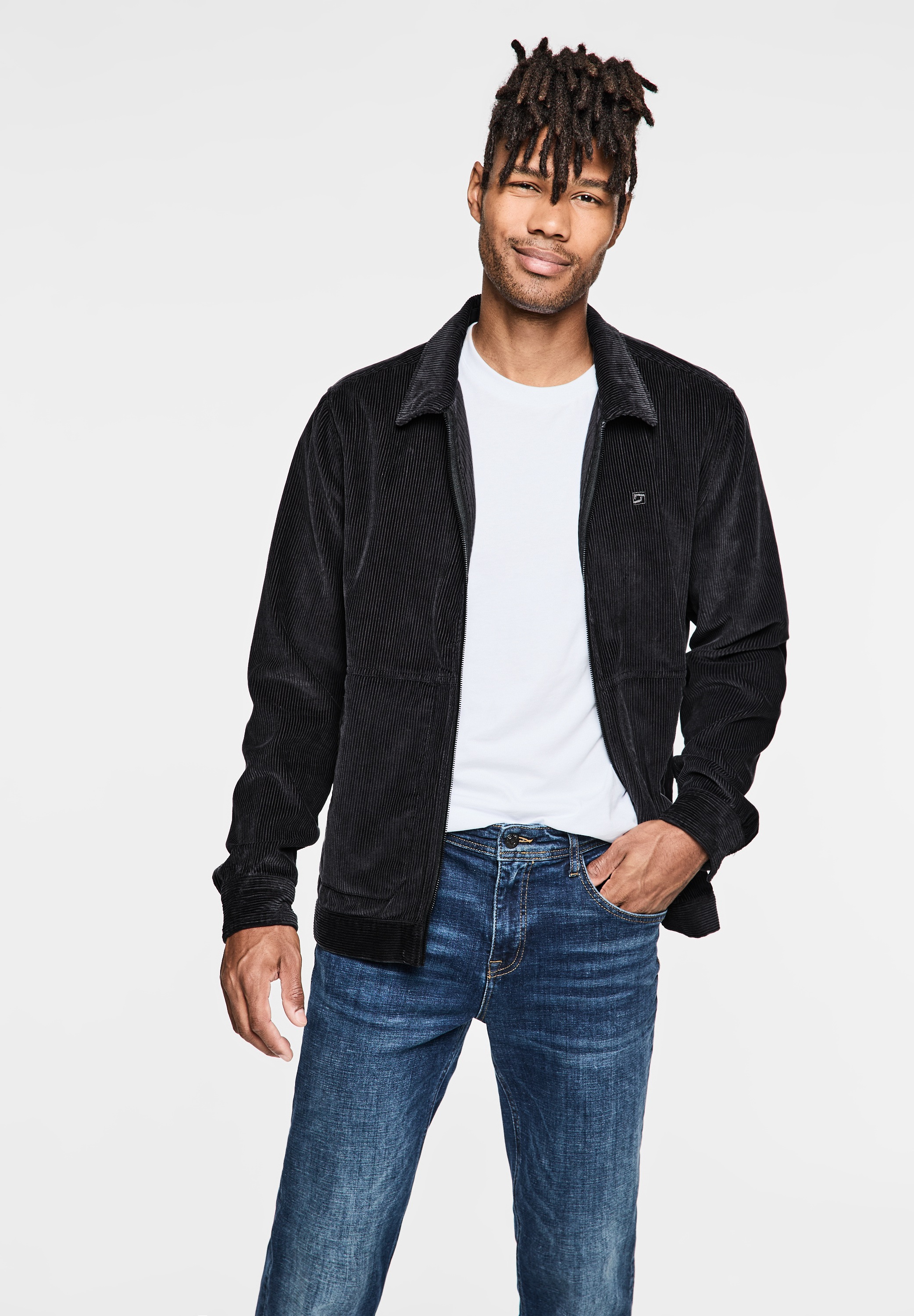 STREET ONE MEN Cordjacke, ohne Kapuze, aus reiner Baumwolle