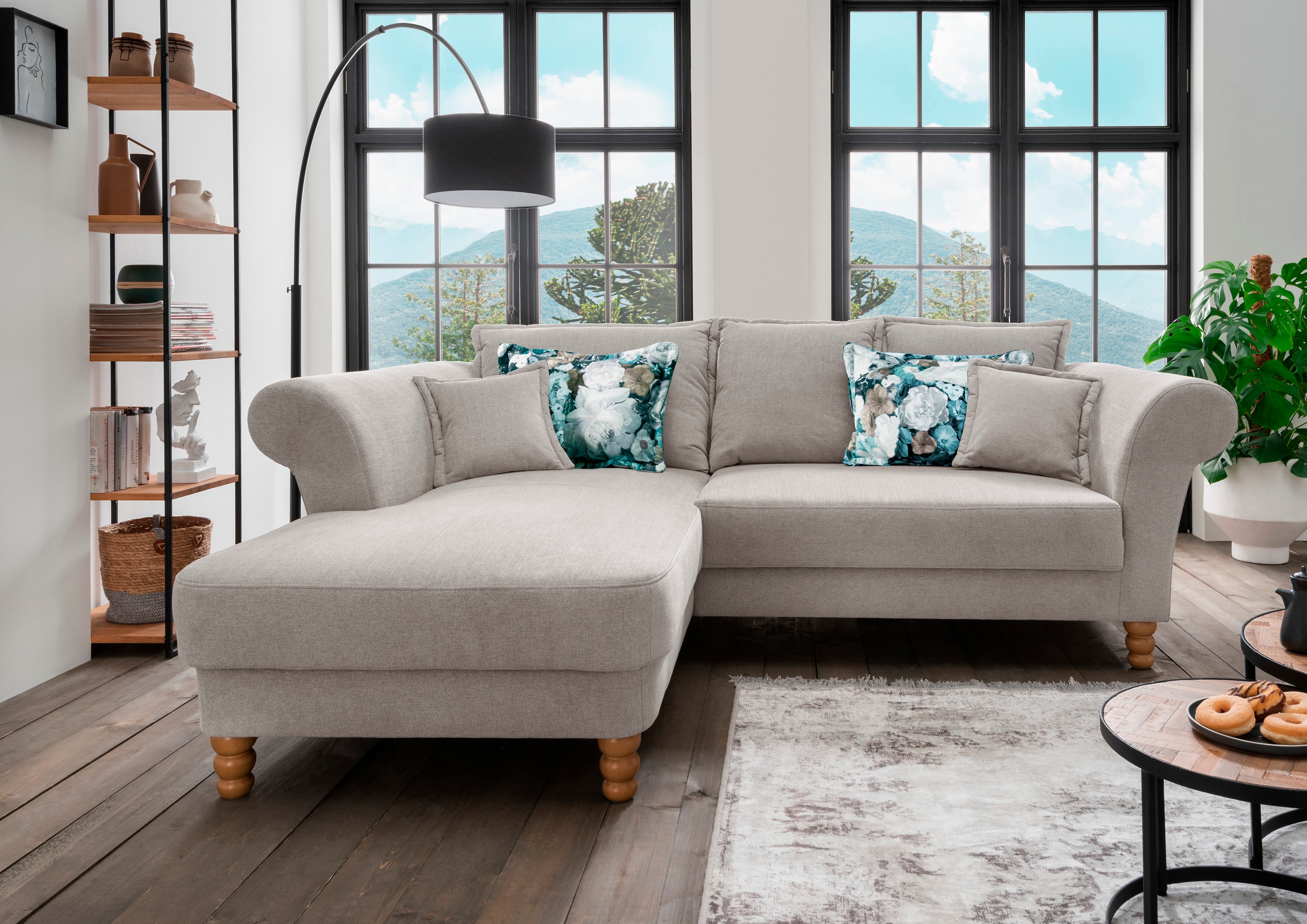 Home affaire Ecksofa "Tassilo Mega Polsterecke mit Kaltschaum im Sitz, bequem, L-Form" hoher Sitzkomfort, Breite 262cm, Komfortsitzhöhe 48cm, zeitlos elegant