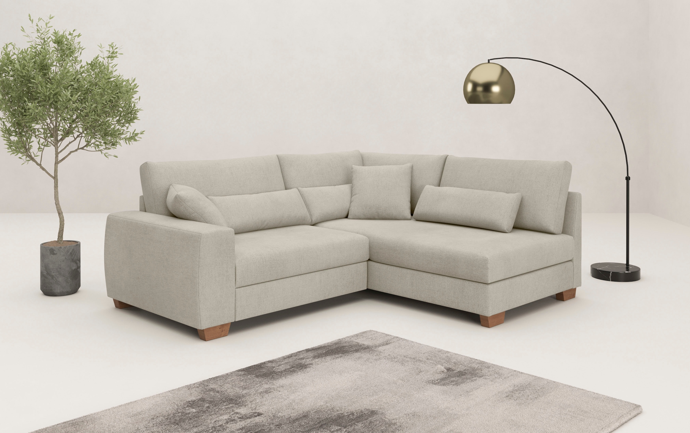 Mr. Couch Ecksofa "Helena L-Form", Mit Federkern, wahlweise mit Bettfunktio günstig online kaufen