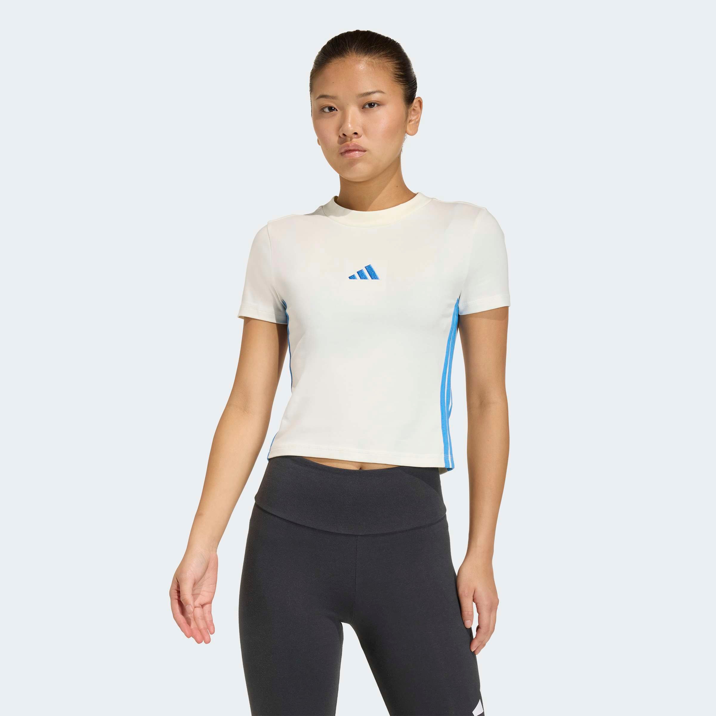 adidas Sportswear T-Shirt "ESSENTIALS 3-STREIFEN SLIM BABY" schmale Passfor günstig online kaufen