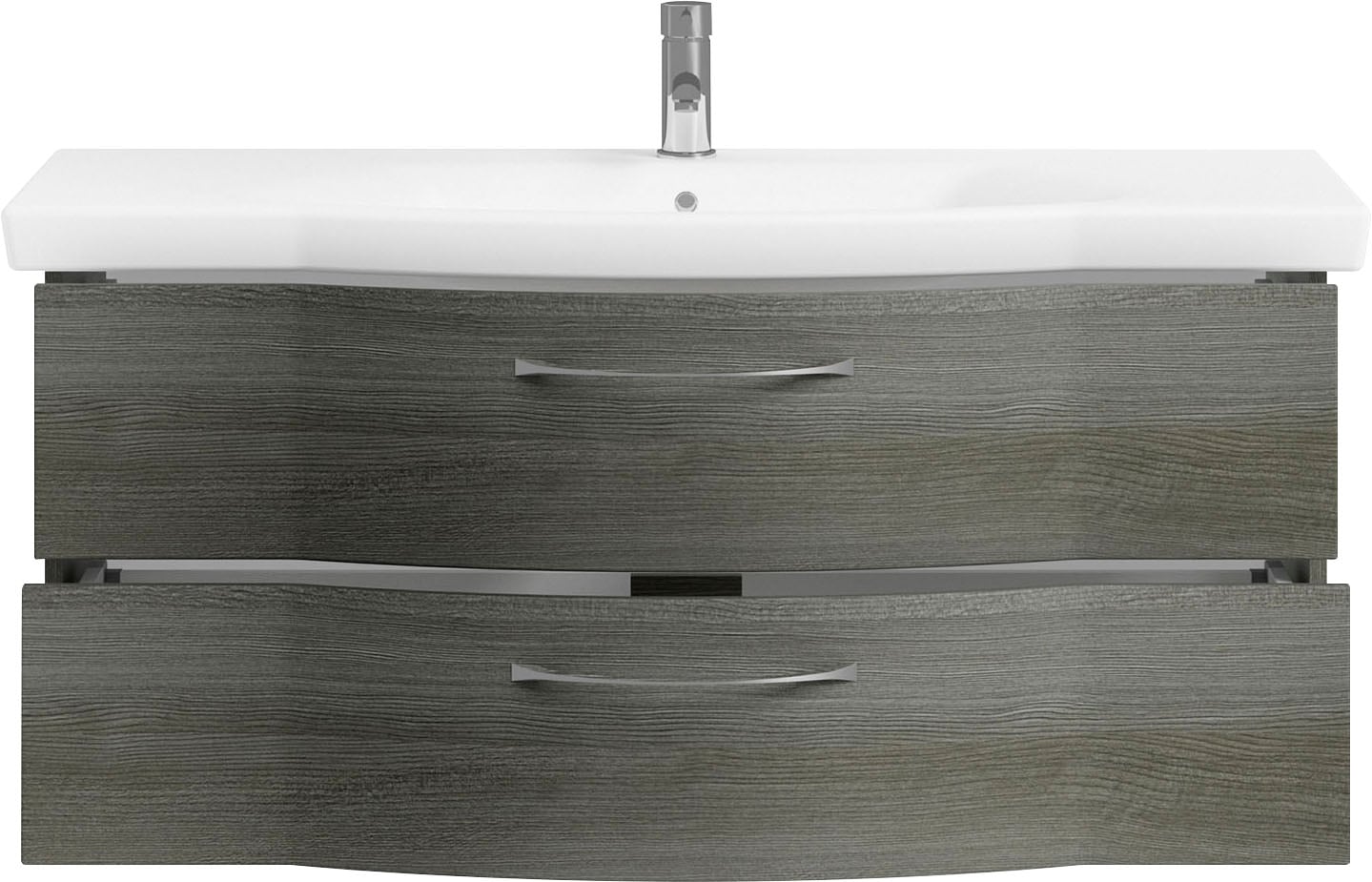 Saphir Badmöbel-Set »6005 Sprint 4-teilig, Keramik-Waschtisch mit LED-Spiegelschrank«, (5 St.), Unterschrank, Midischrank, inkl. Türdämpfer, 5 Türen, 5 Schubladen