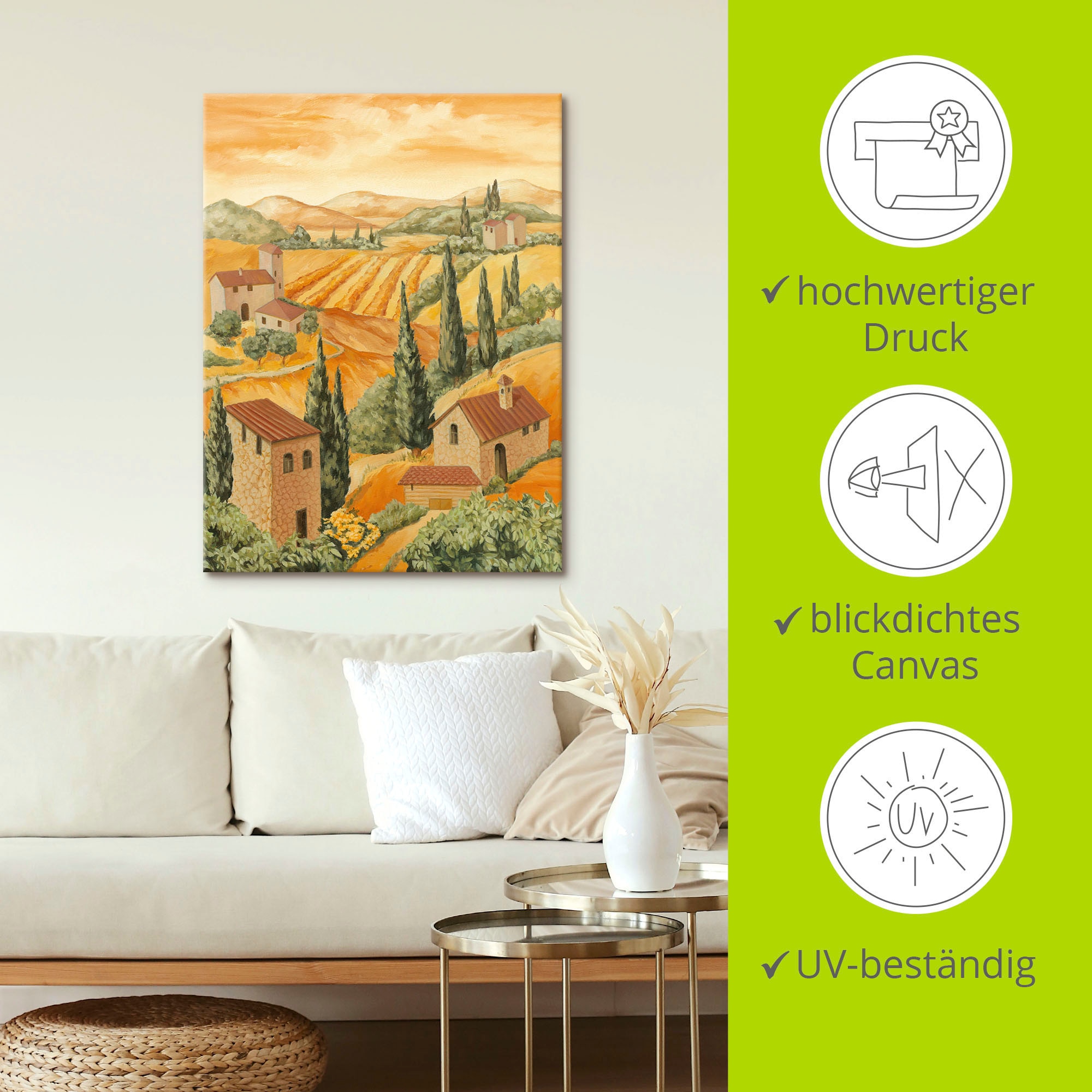 Artland Wandbild »Italien Toscana«, Europa, (1 St.), als Alubild, Outdoorbild, Leinwandbild, Poster in verschied. Größen