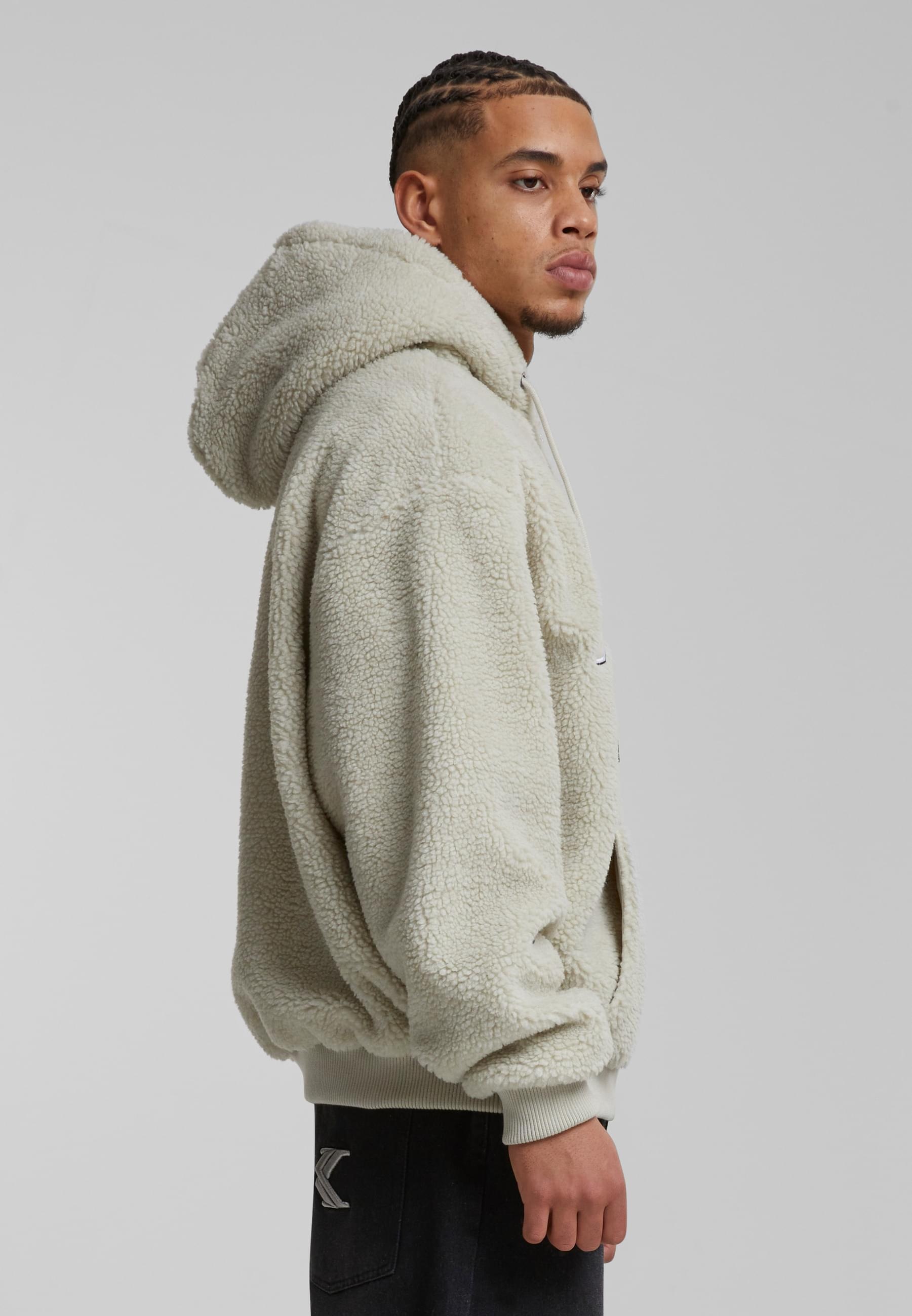 Karl Kani Sweatjacke »Karl Kani Herren KM223-001-2 Varsity OS Teddy Zip Hoodie cream«