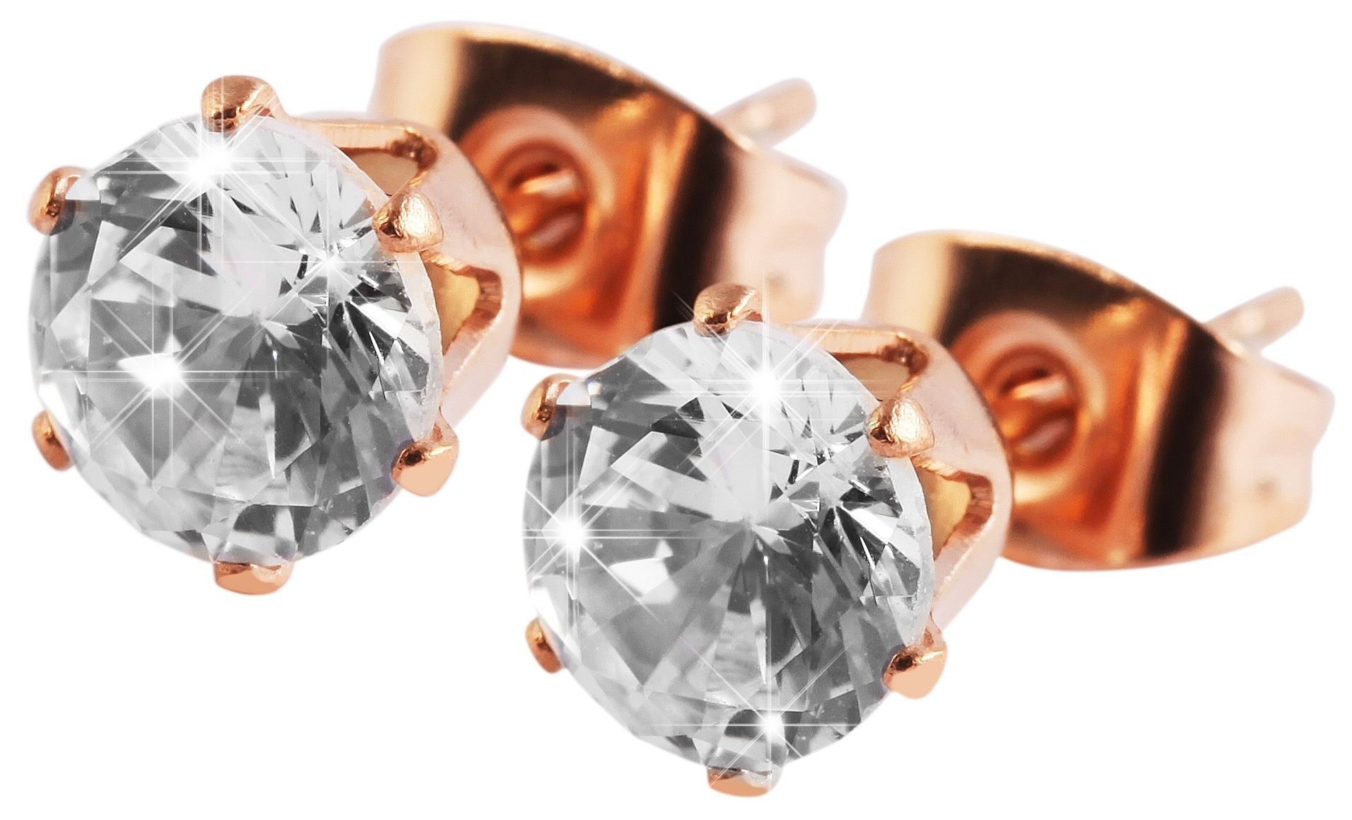 Paar Ohrhänger ADELIA´S "Damen Ohrringe – Ohrstecker aus Edelstahl mit Strass Steinchen", Damen, Gr. Damen, Edelstahl, silber, Ohrringe, Zum Verschenken – ideal zum Geburtstag