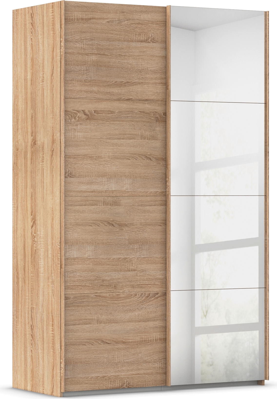 rauch Schwebetürenschrank "Kleiderschrank Schrank Garderobe Schlafzimmerschrank EVELYN" in elegantem Stil mit Spiegel 5 Breiten viel Stauraum MADE IN GERMANY