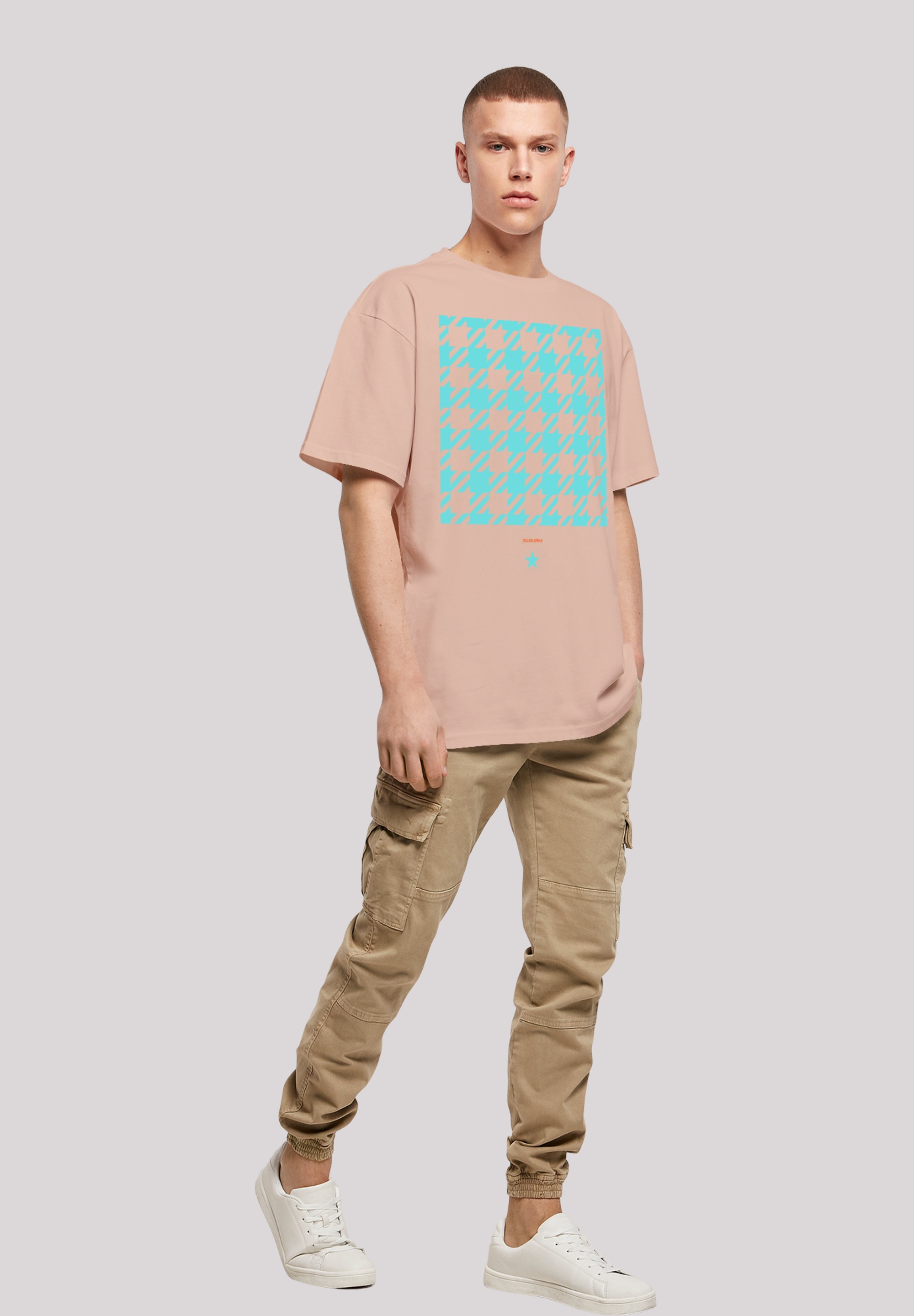 F4NT4STIC T-Shirt »Hahnentritt Karo blau«, Print