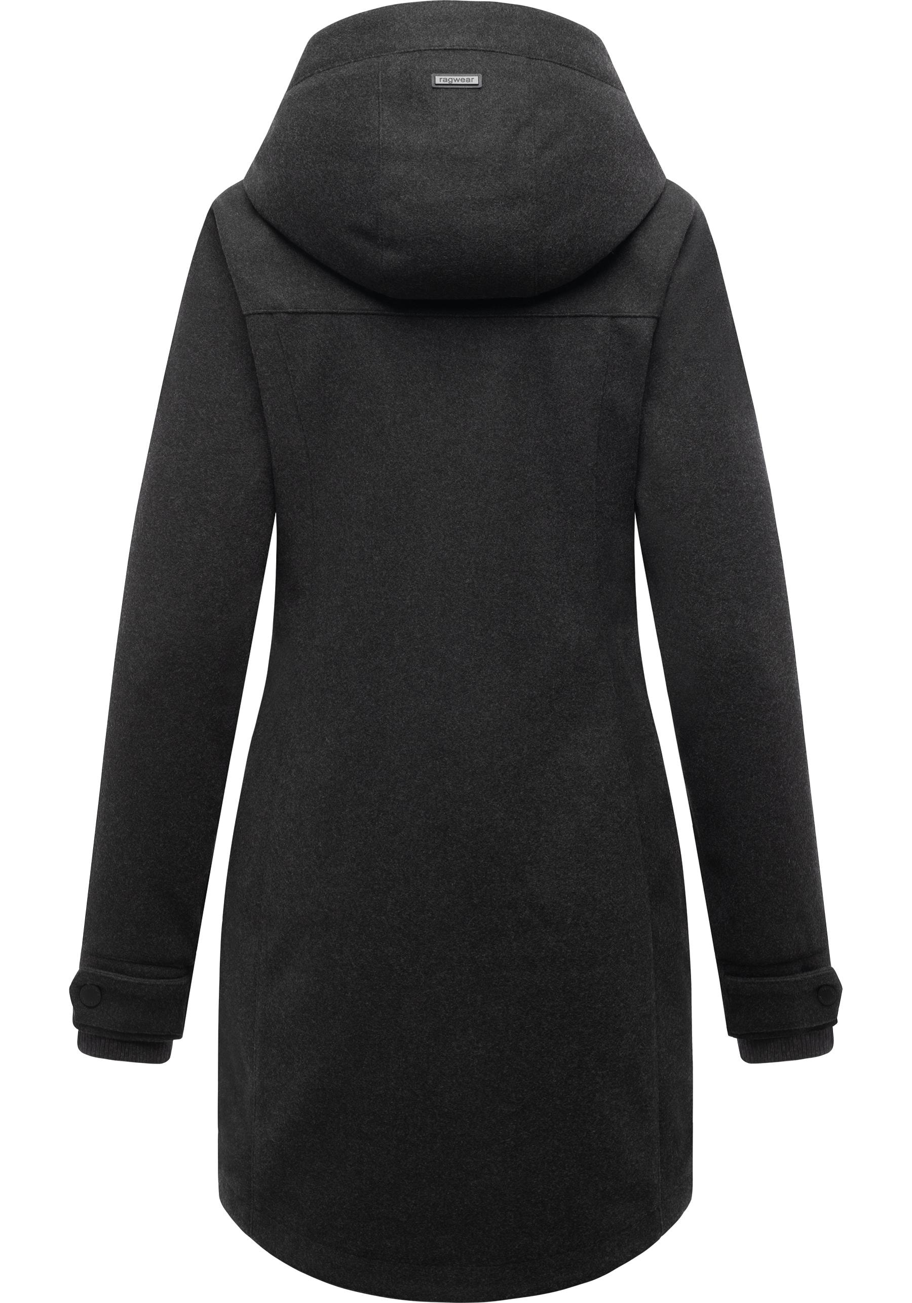 Ragwear Wollmantel »Janesha Coat«, Mantel in Wolloptik mit Kapuze