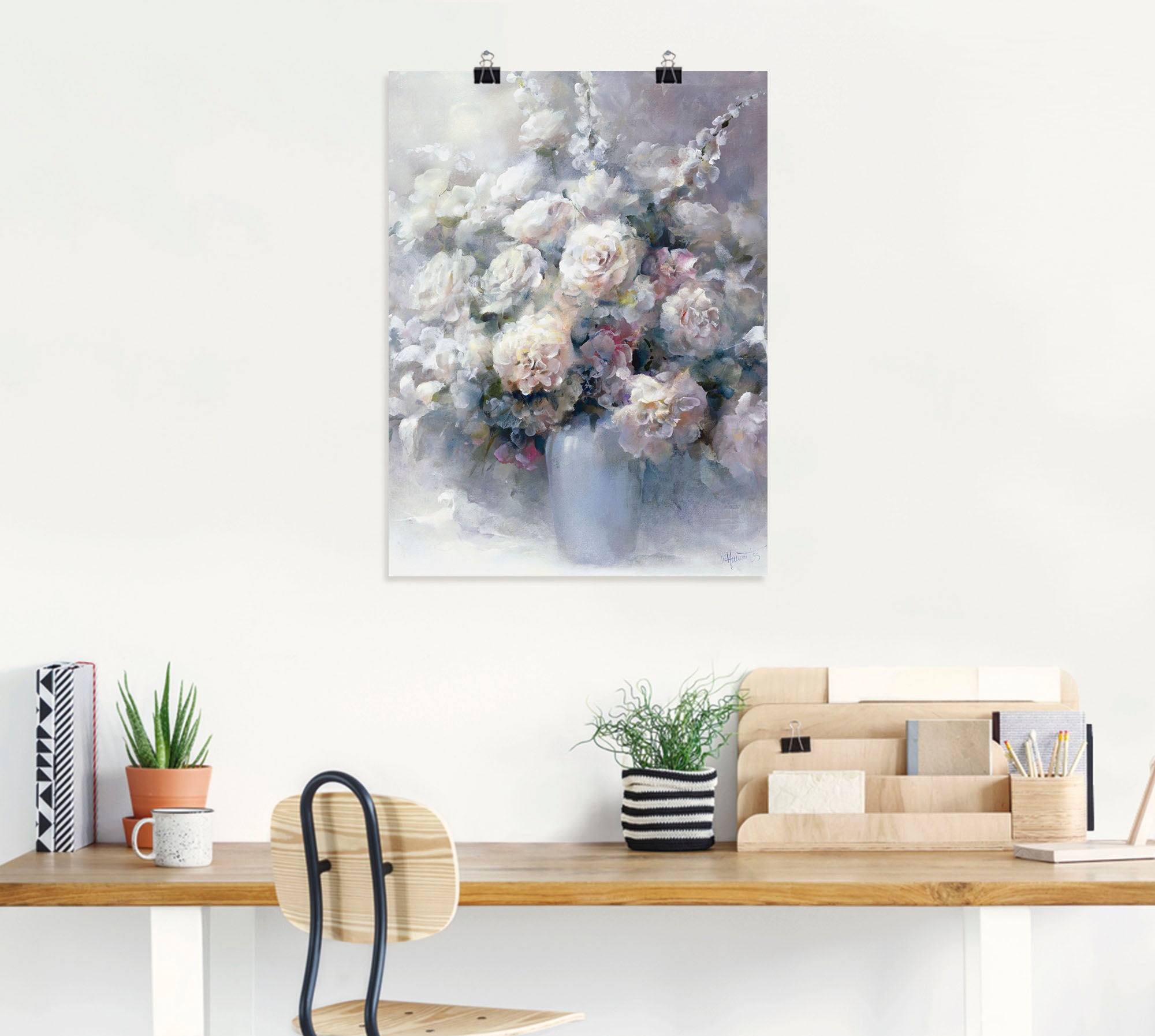 Artland Wandbild »Weißer Strauß«, Blumen, (1 St.), als Leinwandbild, Poster in verschied. Größen