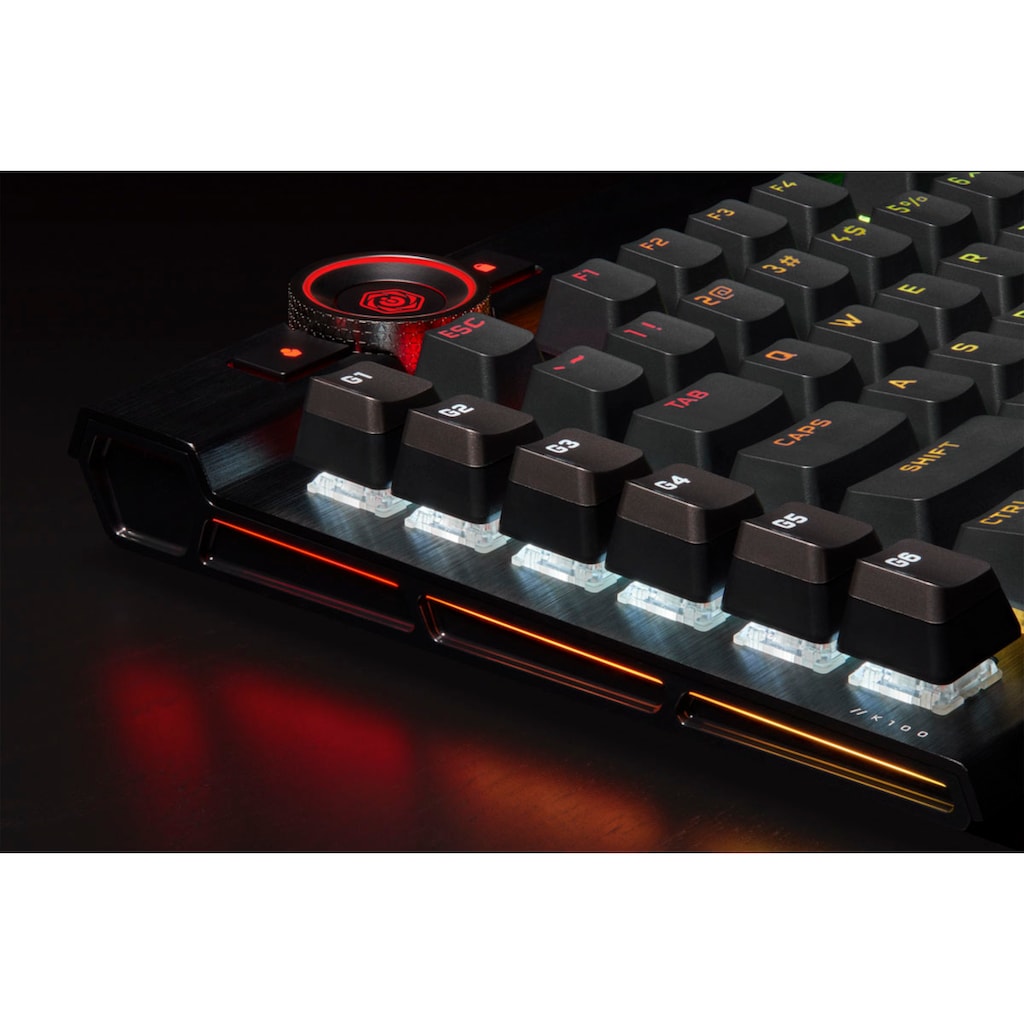 Corsair Gaming-Tastatur »Corsair K100 RGB«, (Handgelenkauflage-Multimedia-Tasten-programmierbare G-Tasten)