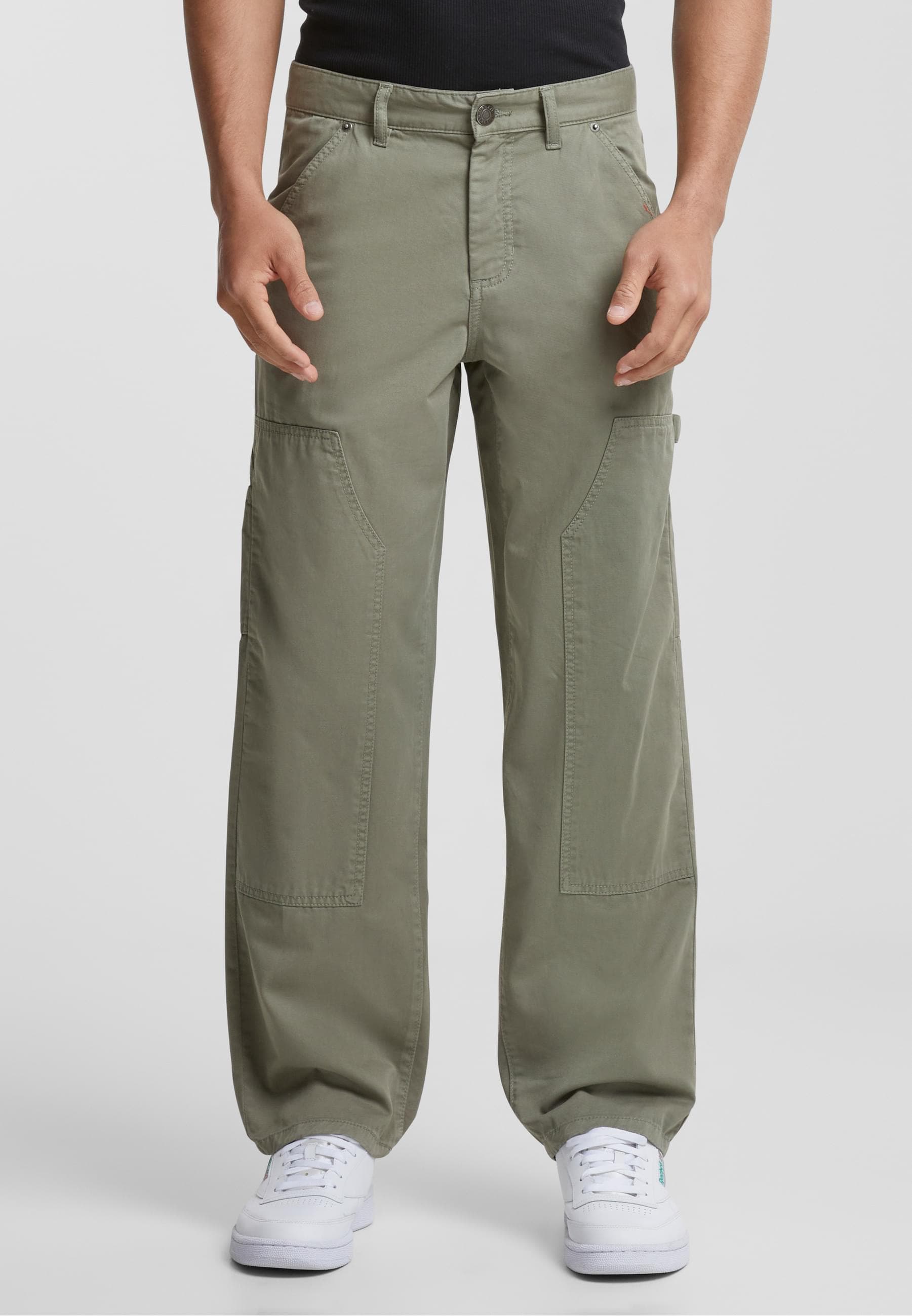 URBAN CLASSICS Stoffhose »Urban Classics Herren Twill Double Knee Pants«, (1 tlg.)