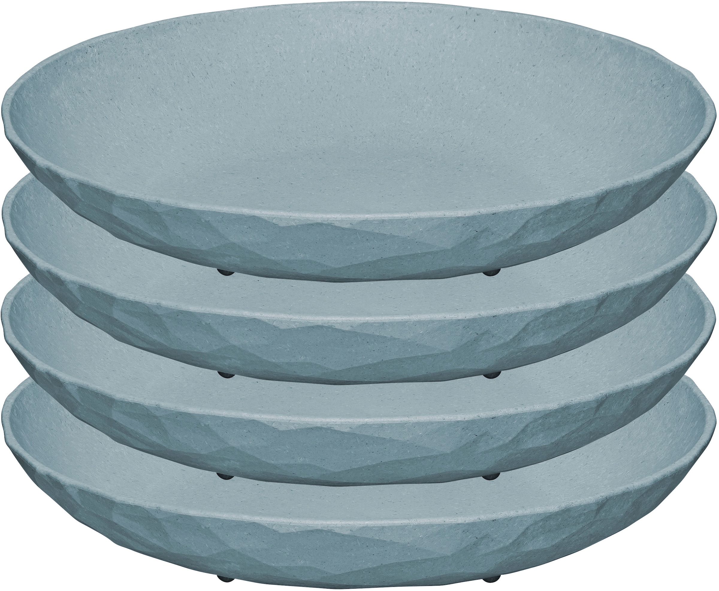 KOZIOL Suppenteller "CLUB PLATE, tief, Ø 22 cm, aus biozirkulärem Material, CO² neutral", (Set, 4 St., 4er-Set), Spülmas