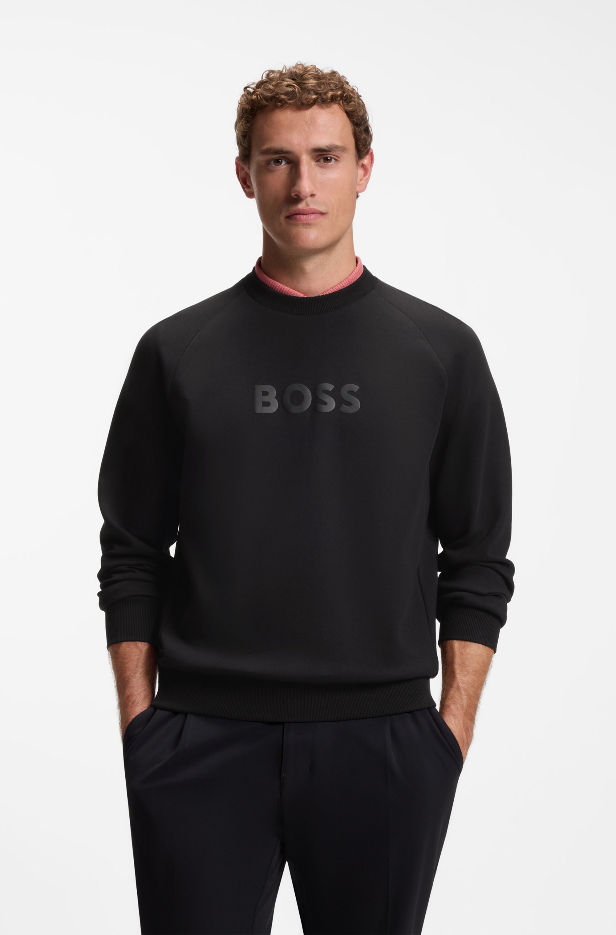 BOSS GREEN Sweatshirt "Salbo", Rundhalsausschnitt, Regular Fit, tonaler Druck