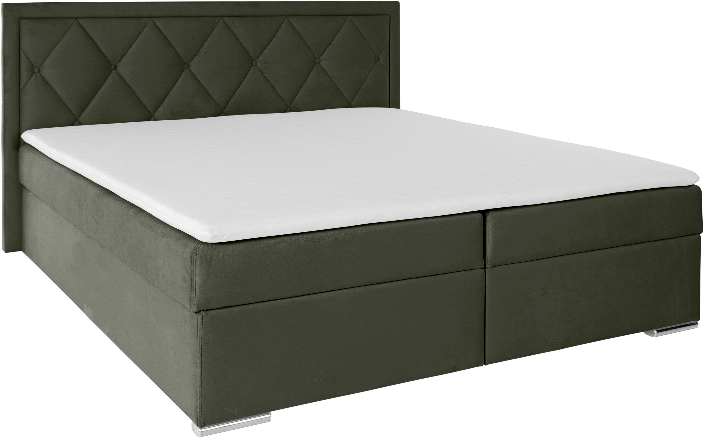 Leonique Boxbett »Alfie, Bestseller, wahlweise mit Bettkasten«, mit Knopfheftung im Kopfteil, H2, H3 und H4 wählbar