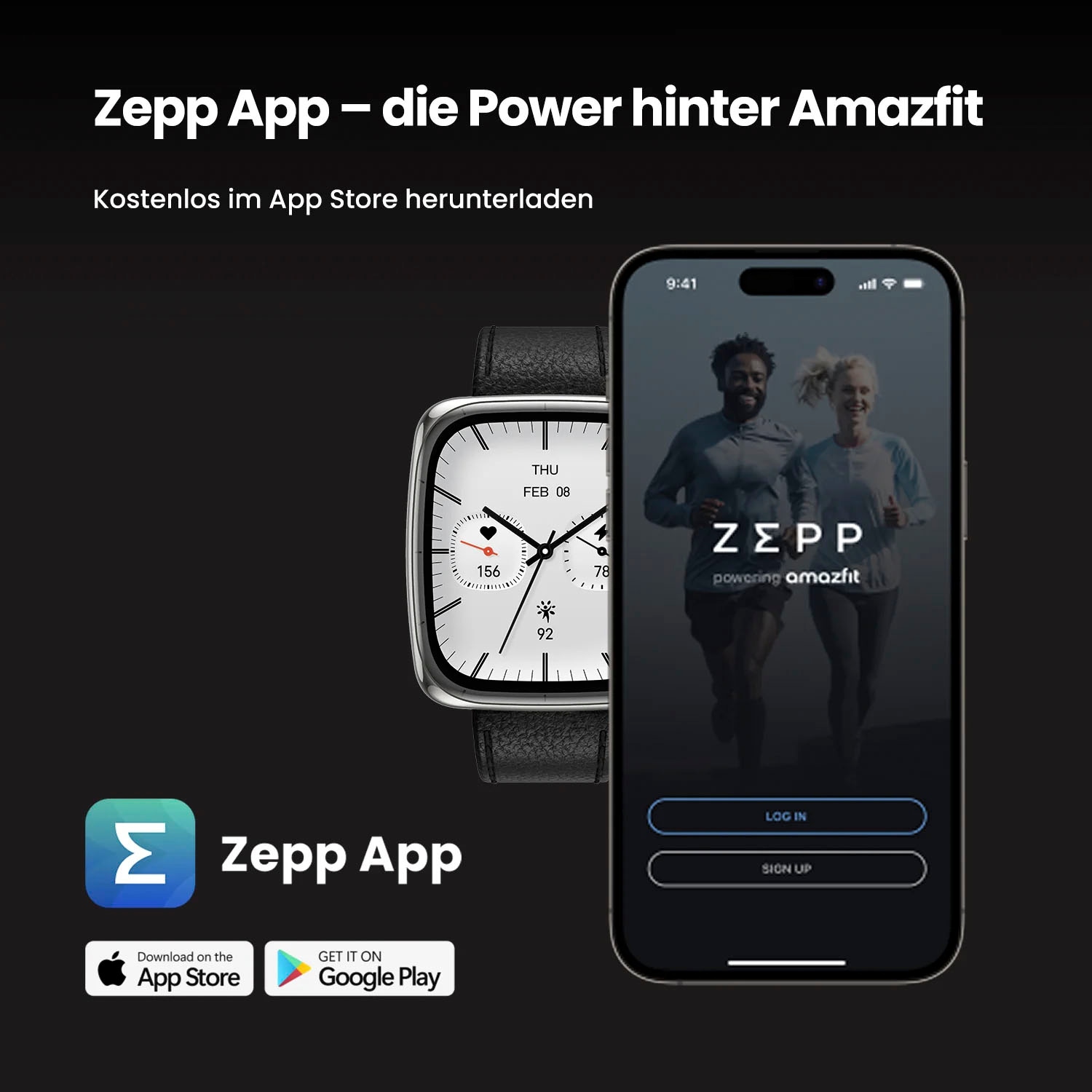 Amazfit Smartwatch »Active 2 Square«, (4,44 cm / 1,75 Zoll), Zepp OS