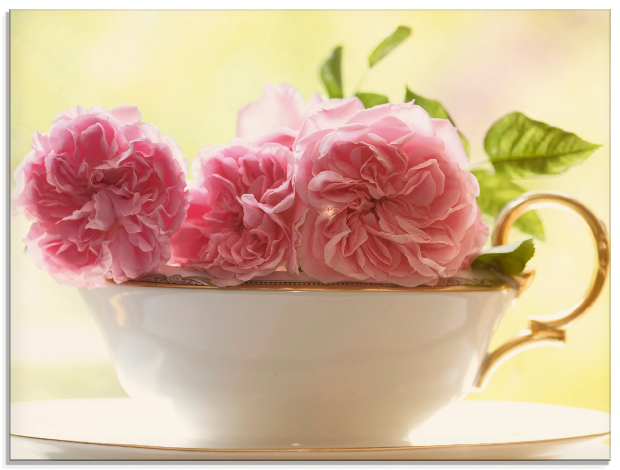 Glasbild »Vintage Rosen«, Blumen, (1 St.), in verschiedenen Größen