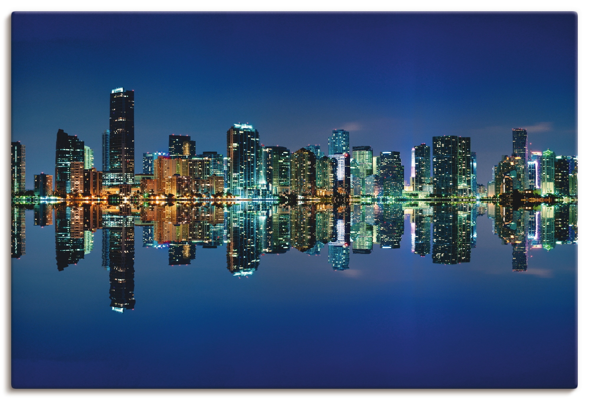 Leinwandbild »Miami Skyline«, Amerika, (1 St.), auf Keilrahmen gespannt