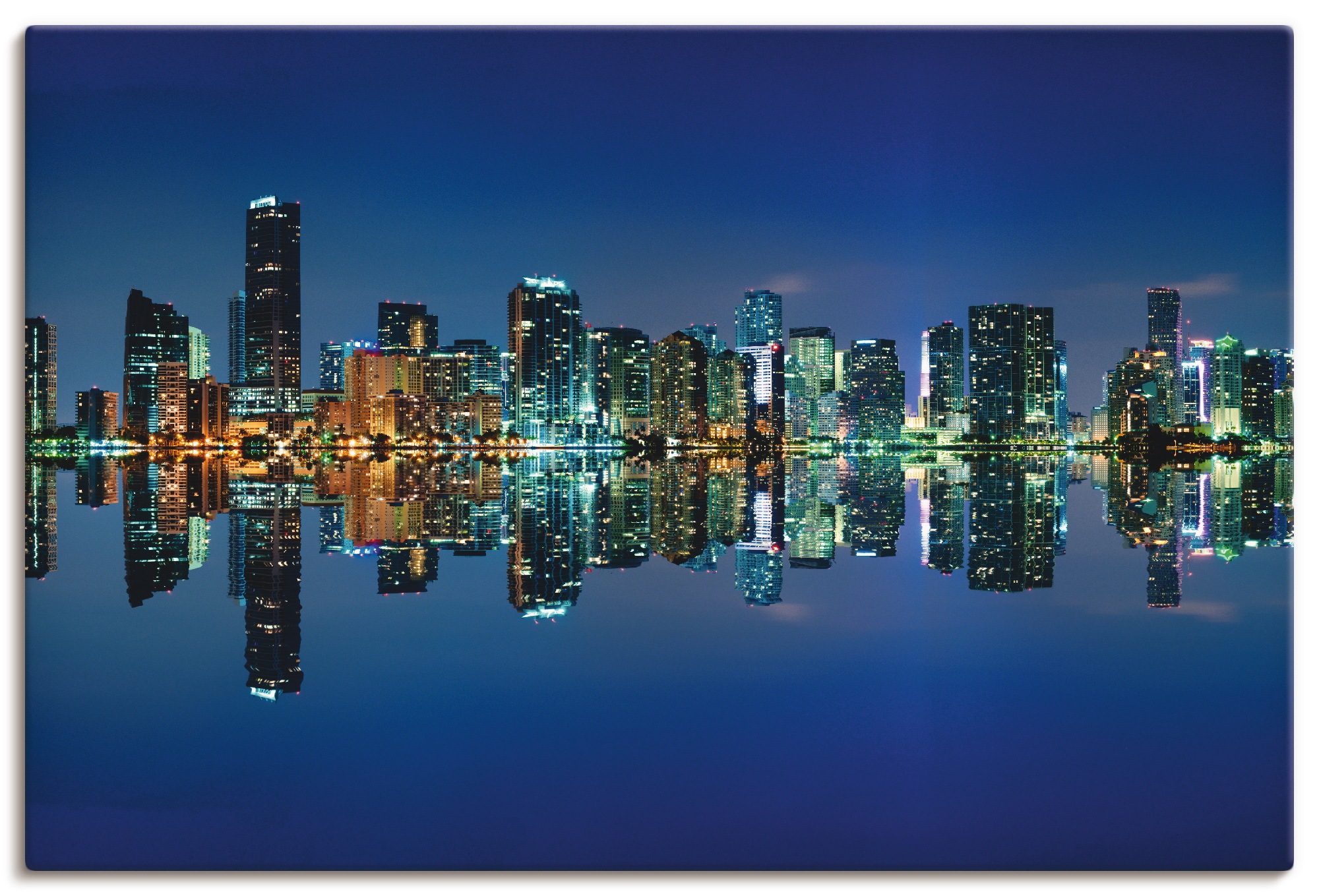 Artland Leinwandbild "Miami Skyline", Amerika, (1 St.), auf Keilrahmen gespannt