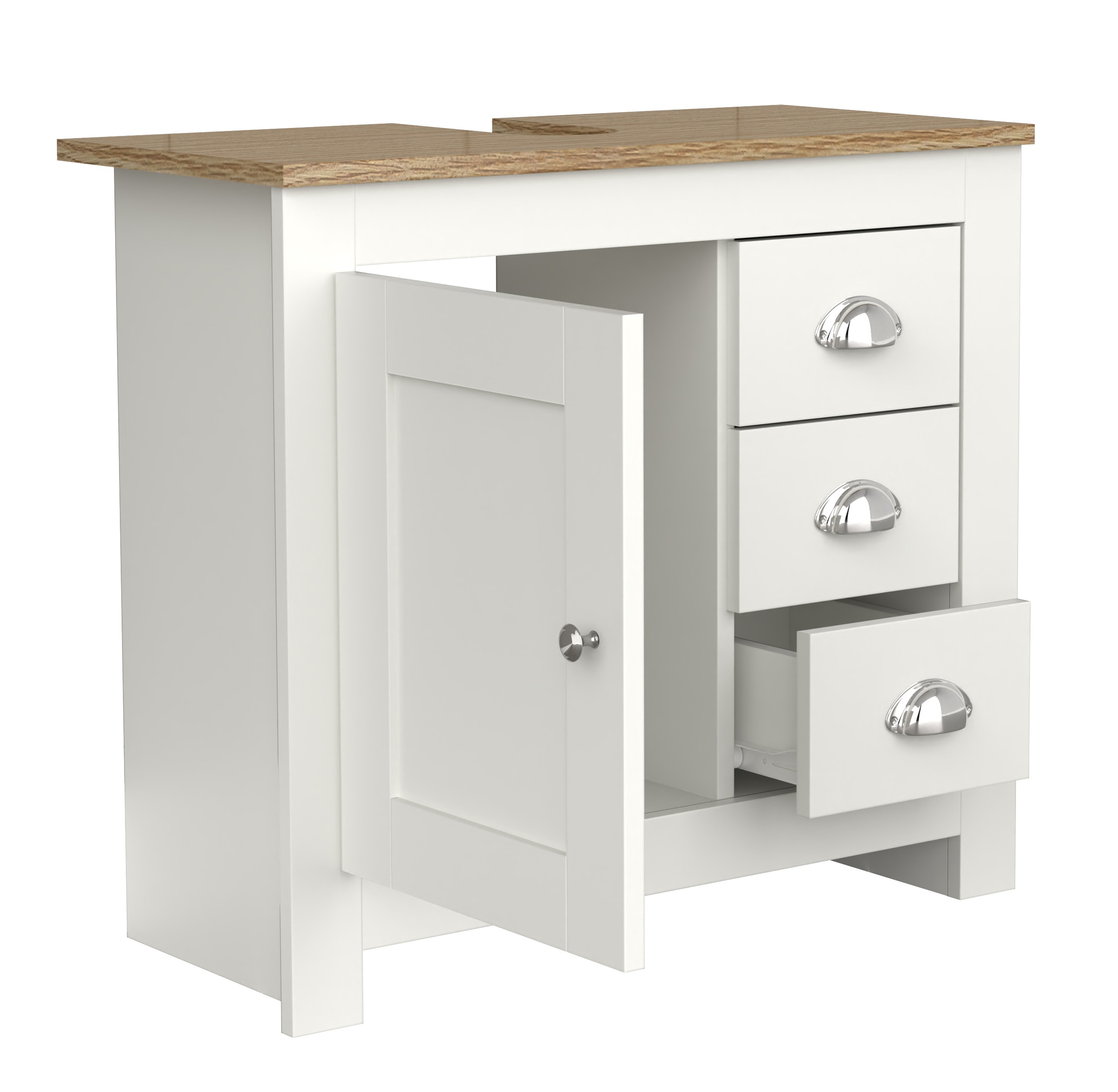 VCM Waschbeckenschrank »Holz Badmöbel Badunterschrank Schublade Balusa L«