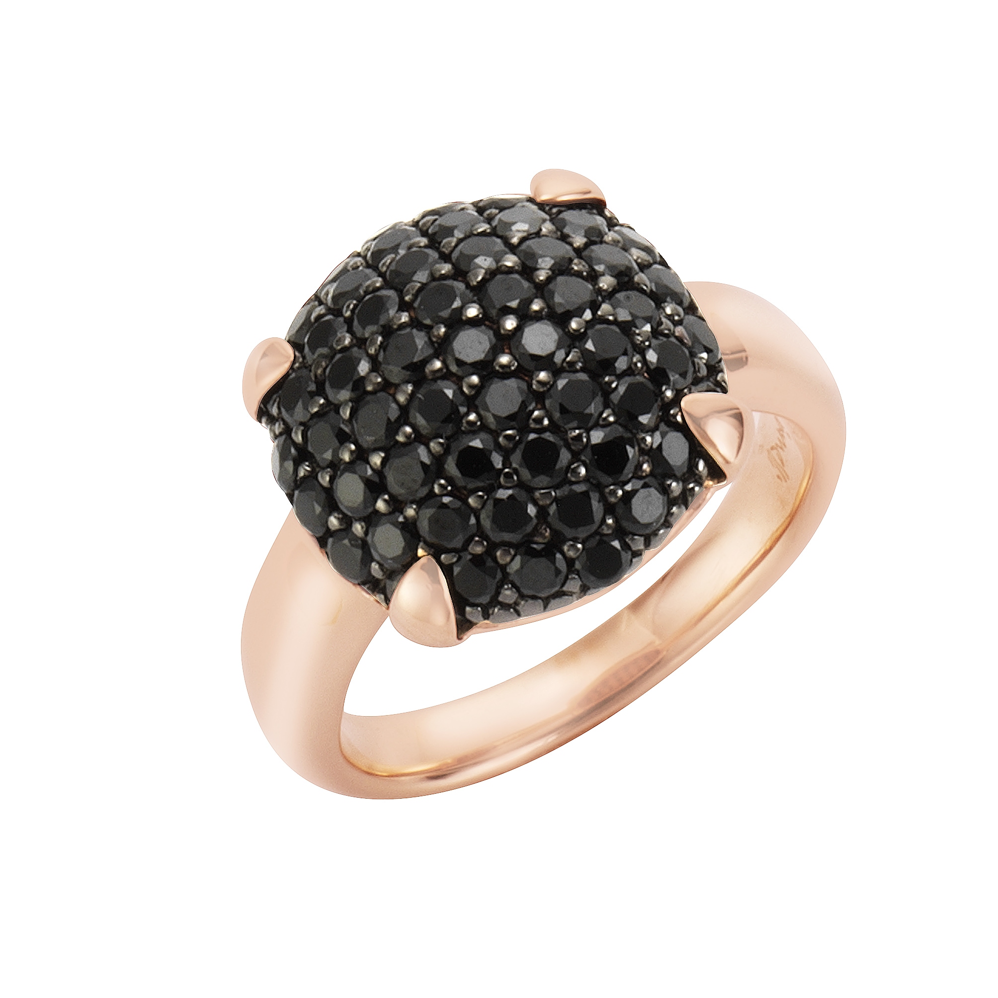 Jamelli Fingerring »925/- Sterling Silber rotvergoldet mit Onyx«