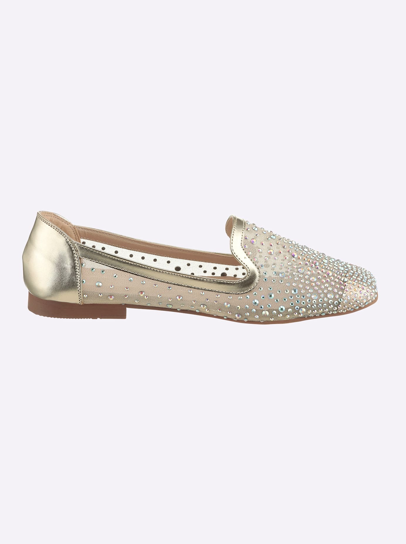 Slipper HEINE, Damen, Gr. 41, goldfarben, silberfarben, Textil, Schuhe Slipper 3