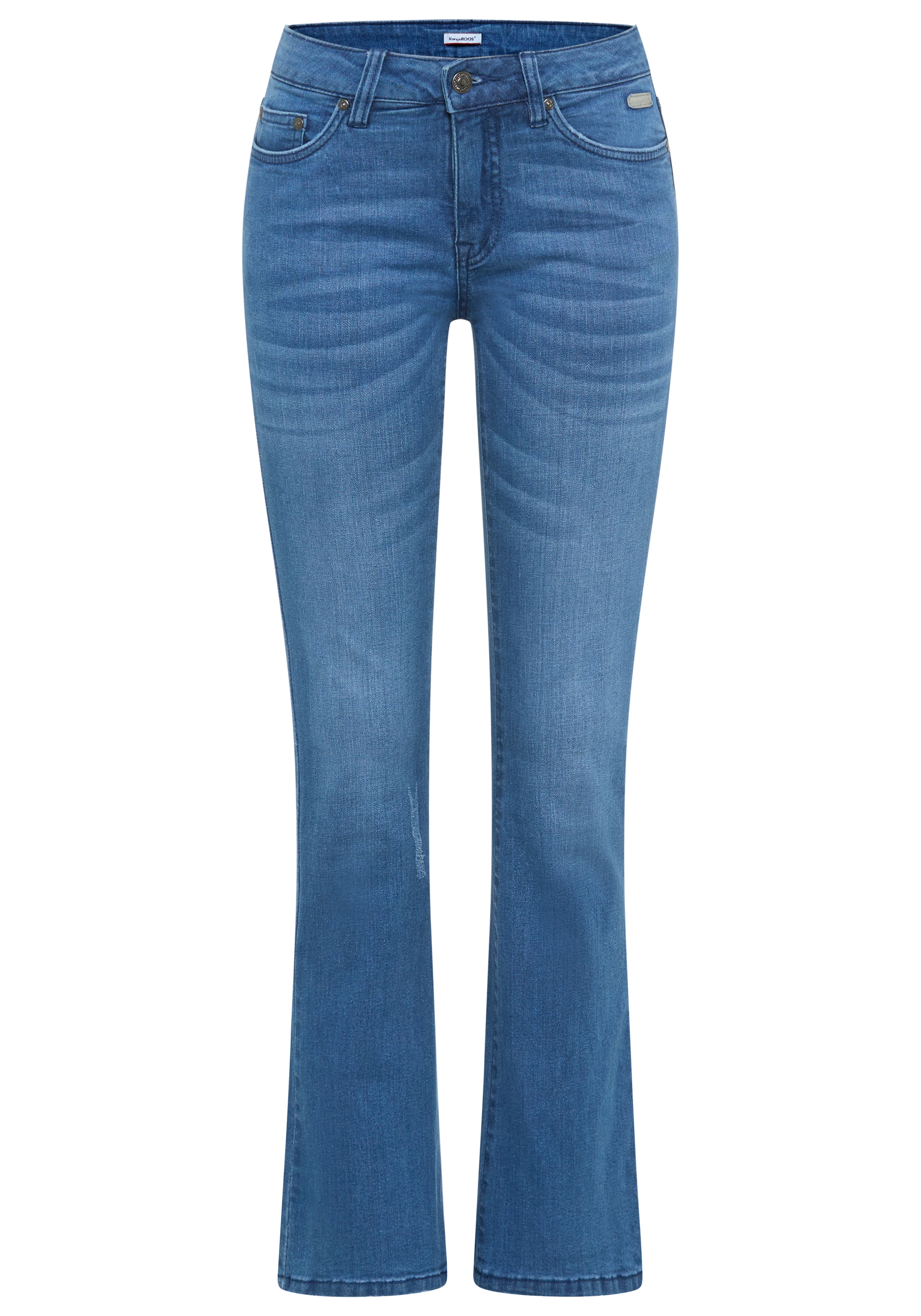 KangaROOS Bootcut-Jeans mit ausgestellter Beinform, aus Baumwolle und Elasthan