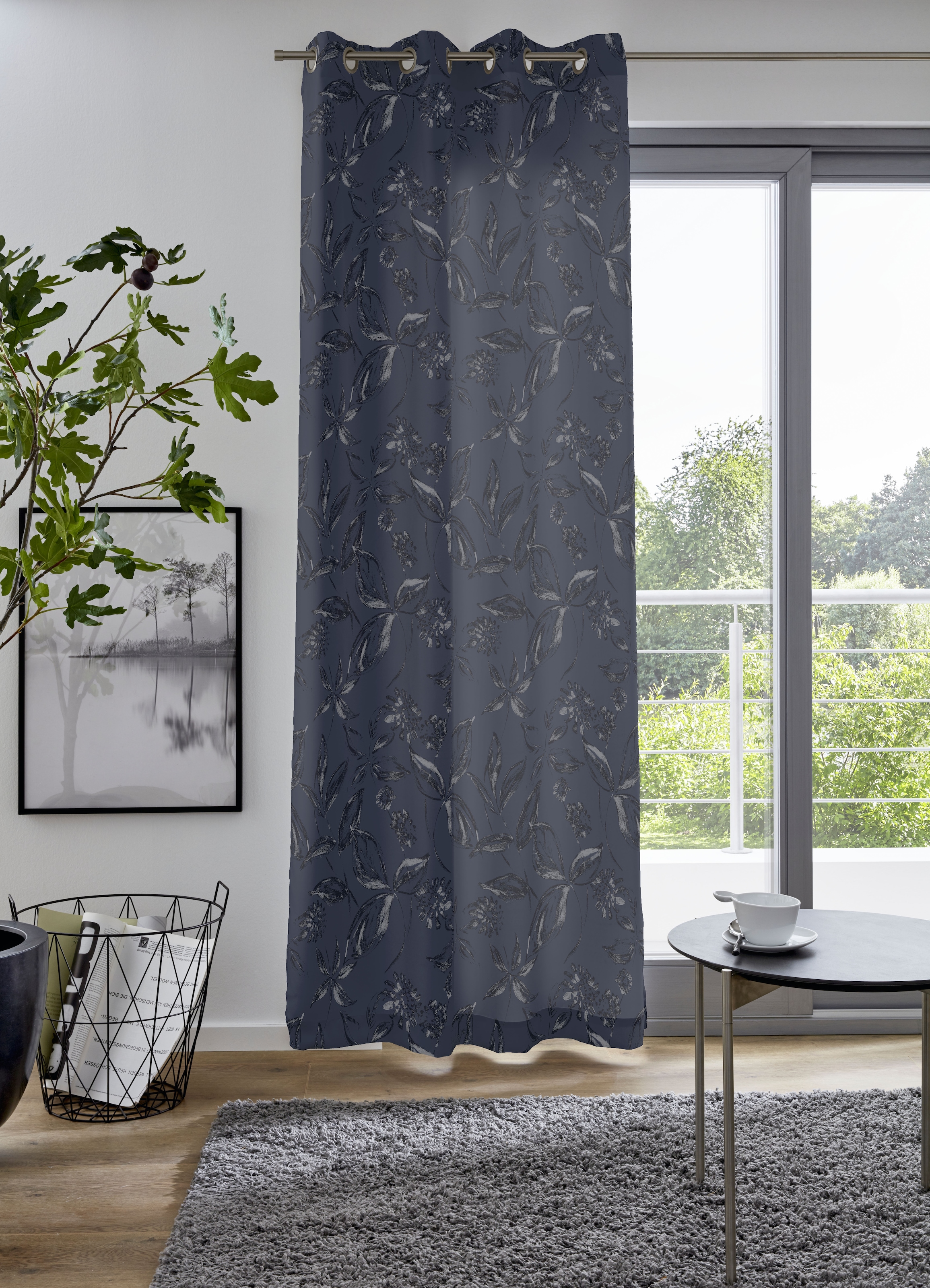 my home "FLOWER" Ösen 1 Stk. tlg. Maß: 135 x 235cm, monochrom, in verschied günstig online kaufen