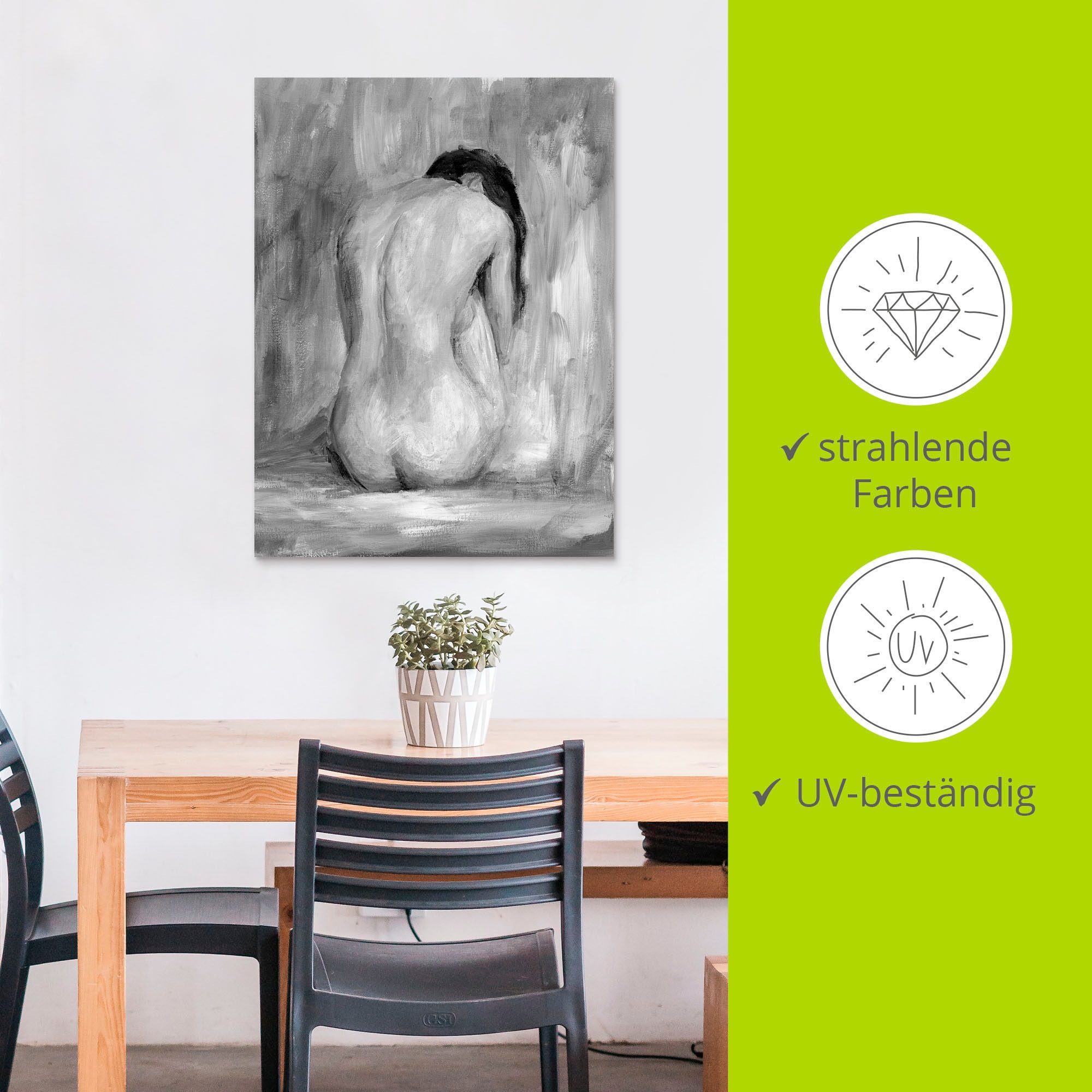 Artland Wandbild »Figur in schwarz & weiß II«, Frau, (1 St.), als Alubild, Outdoorbild, Leinwandbild, Poster, Wandaufkleber