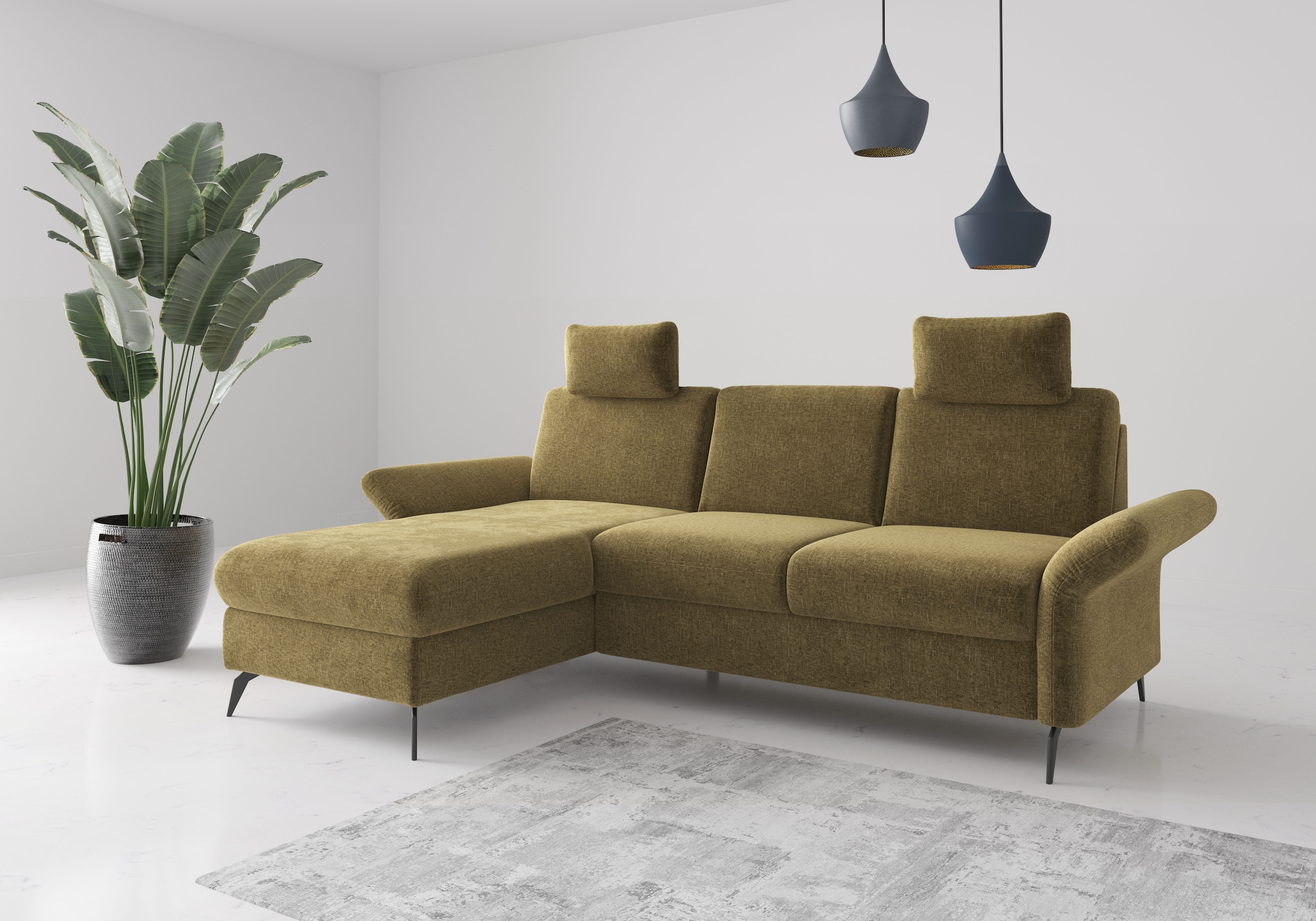 OTTO home Ecksofa "Rochelle" wahlweise mit Schlaffunktion, Bettkasten und Armteilverstellung