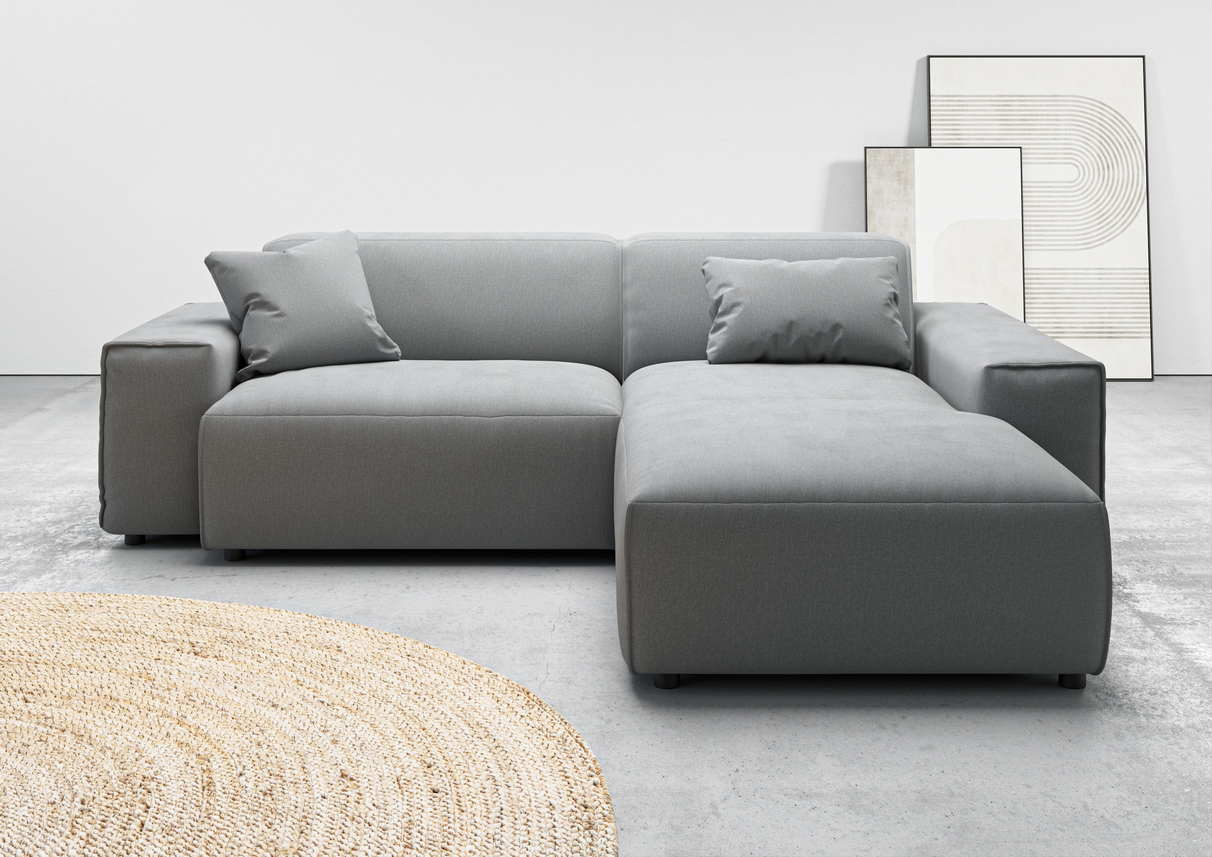 andas Ecksofa »Glimminge L-Form auch in Breitcord, Feincord + Easy care-Bezug,«, Breite 234, Zierkissen