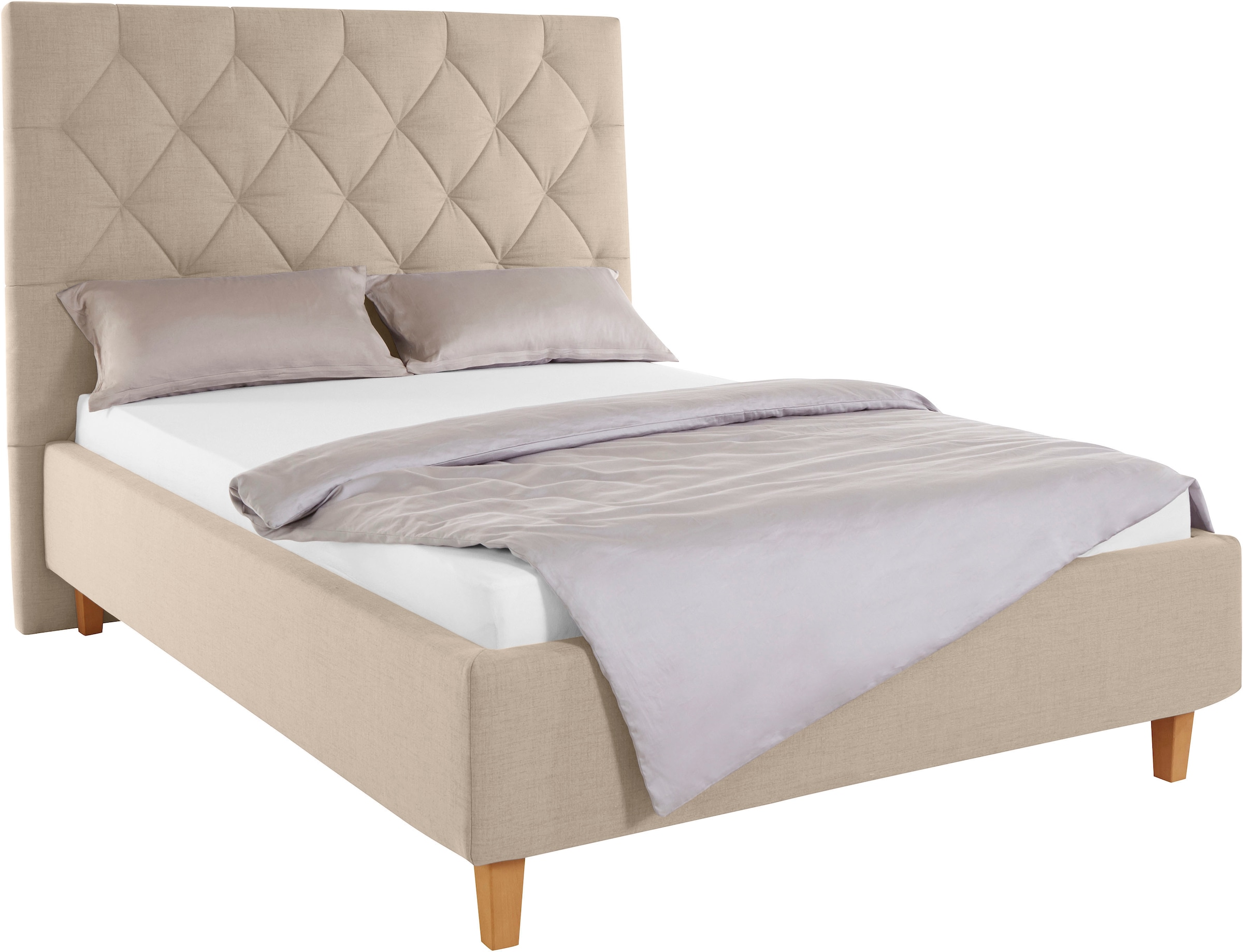 Home affaire Polsterbett »Sunley 140« Kreuzsteppung, Kopfteilhöhe 142 cm, ohne oder mit Matratze/Lattenrost