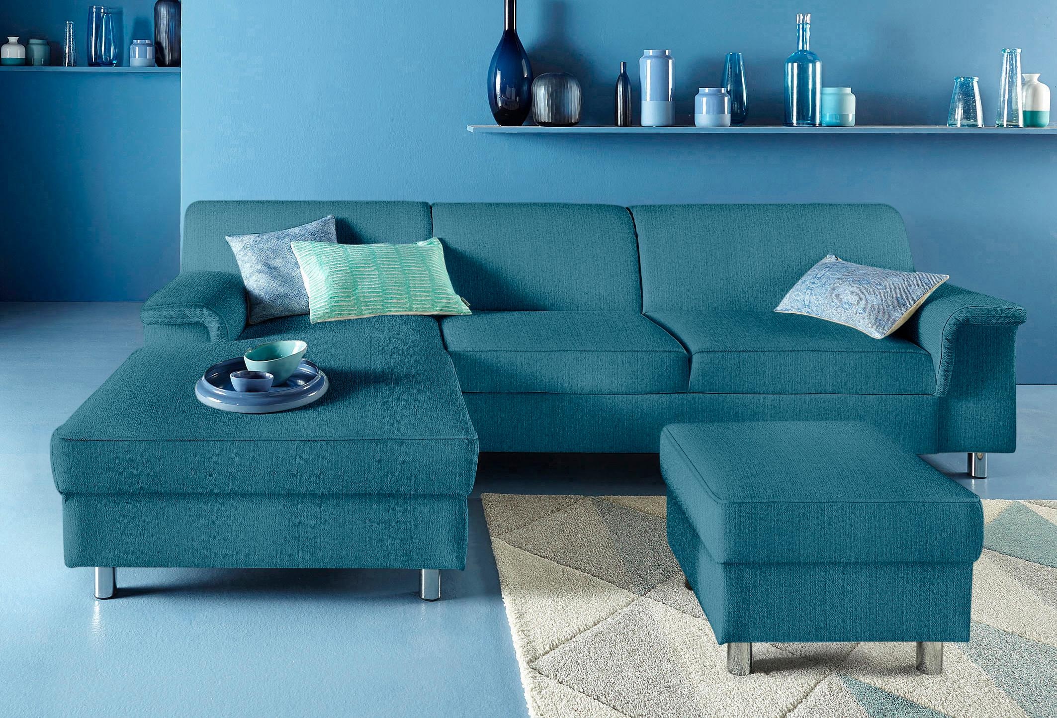 DOMO collection Ecksofa "Jamie, modern und elegant, Fußhöhe 9cm, L-Form," w günstig online kaufen