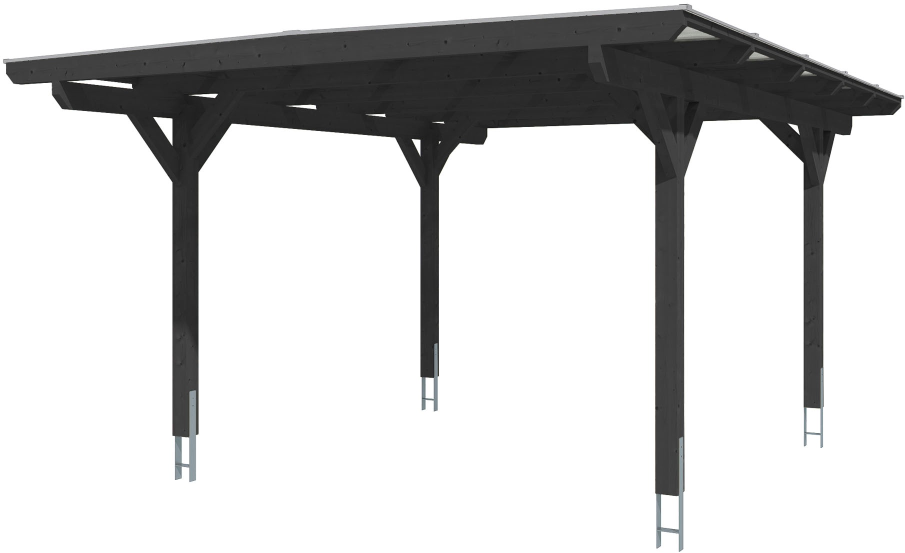 Einzelcarport SKANHOLZ, grau, Carports, "Odenwald"