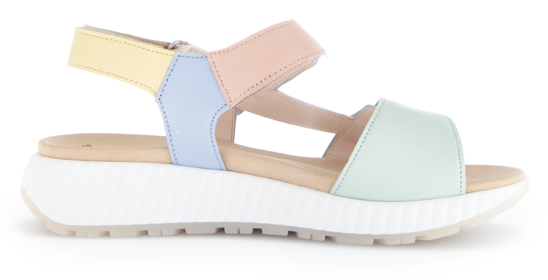 Gabor Keilsandalette, Riemchensandale, Bequemschuh, Sommerschuh mit hübschem Zierknopf