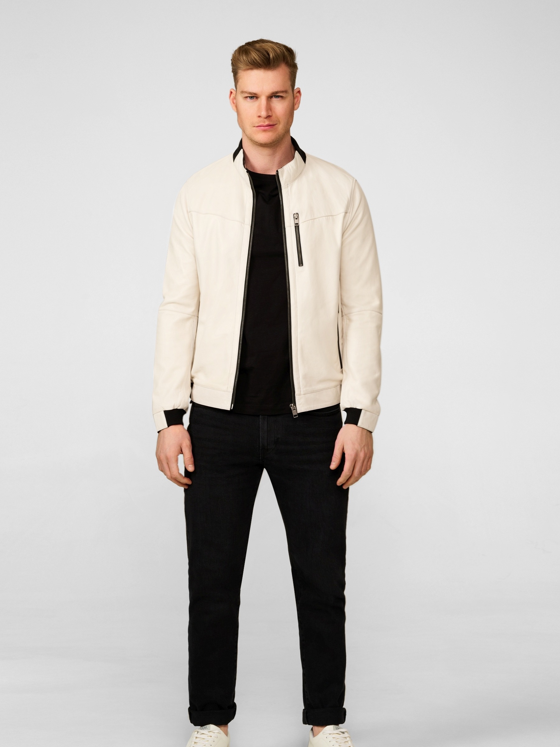 RICANO Blouson »Lederjacke Durano« ohne Kapuze Handgefertigt aus echtem Leder