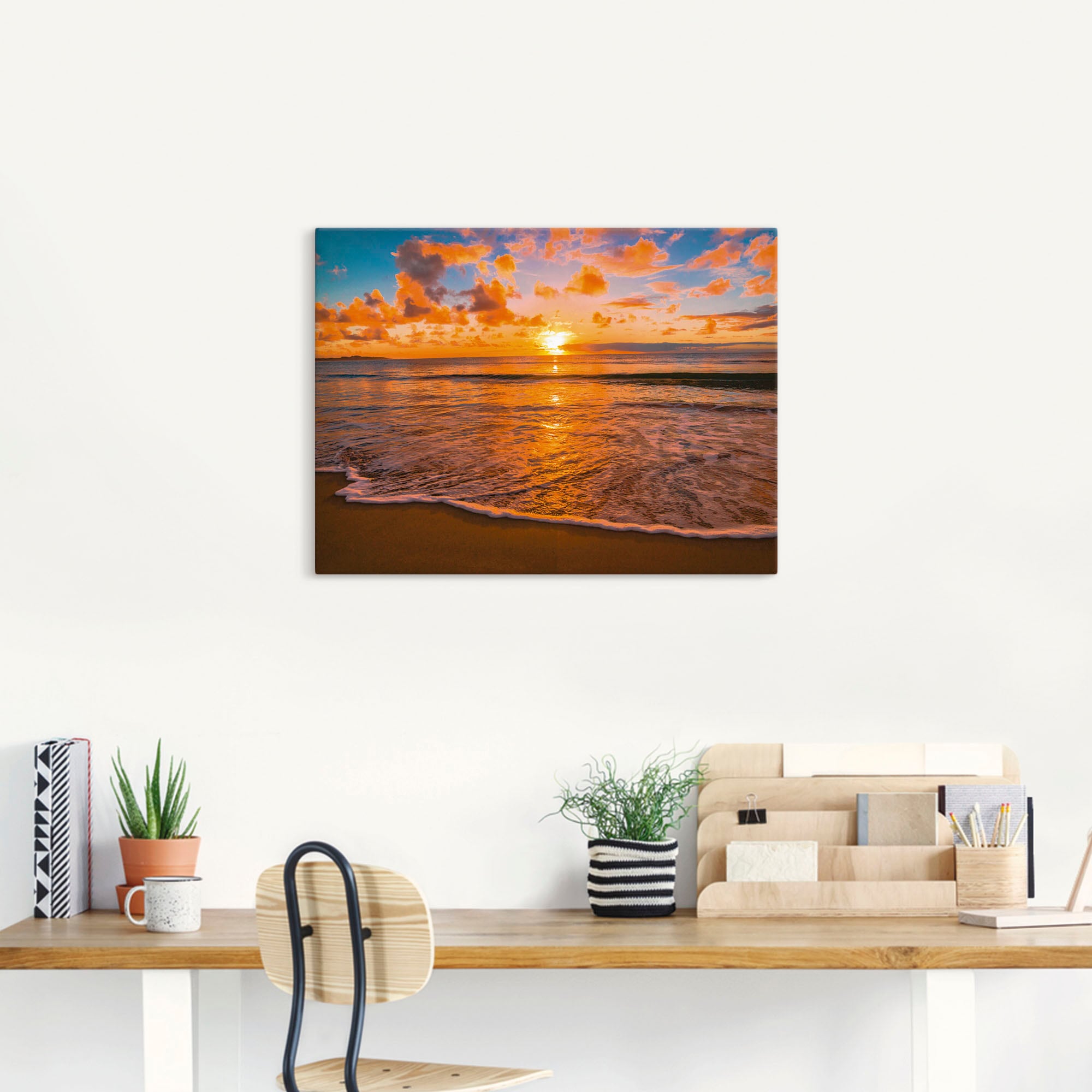 Artland Wandbild »Sonnenuntergang am Strand«, Sonnenaufgang & -untergang, (1 St.), als Leinwandbild, Poster in verschied. Größen