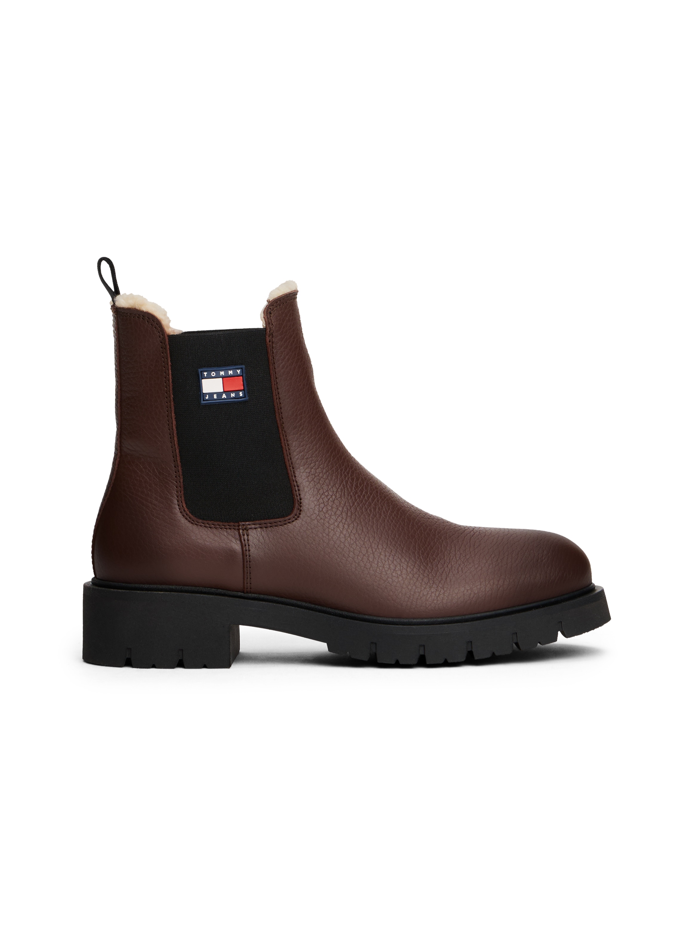 Tommy Jeans Chelseaboots »TJW CHELSEA BOOT WL«, Blockabsatz, Stiefelette mit typischer Logoflagge