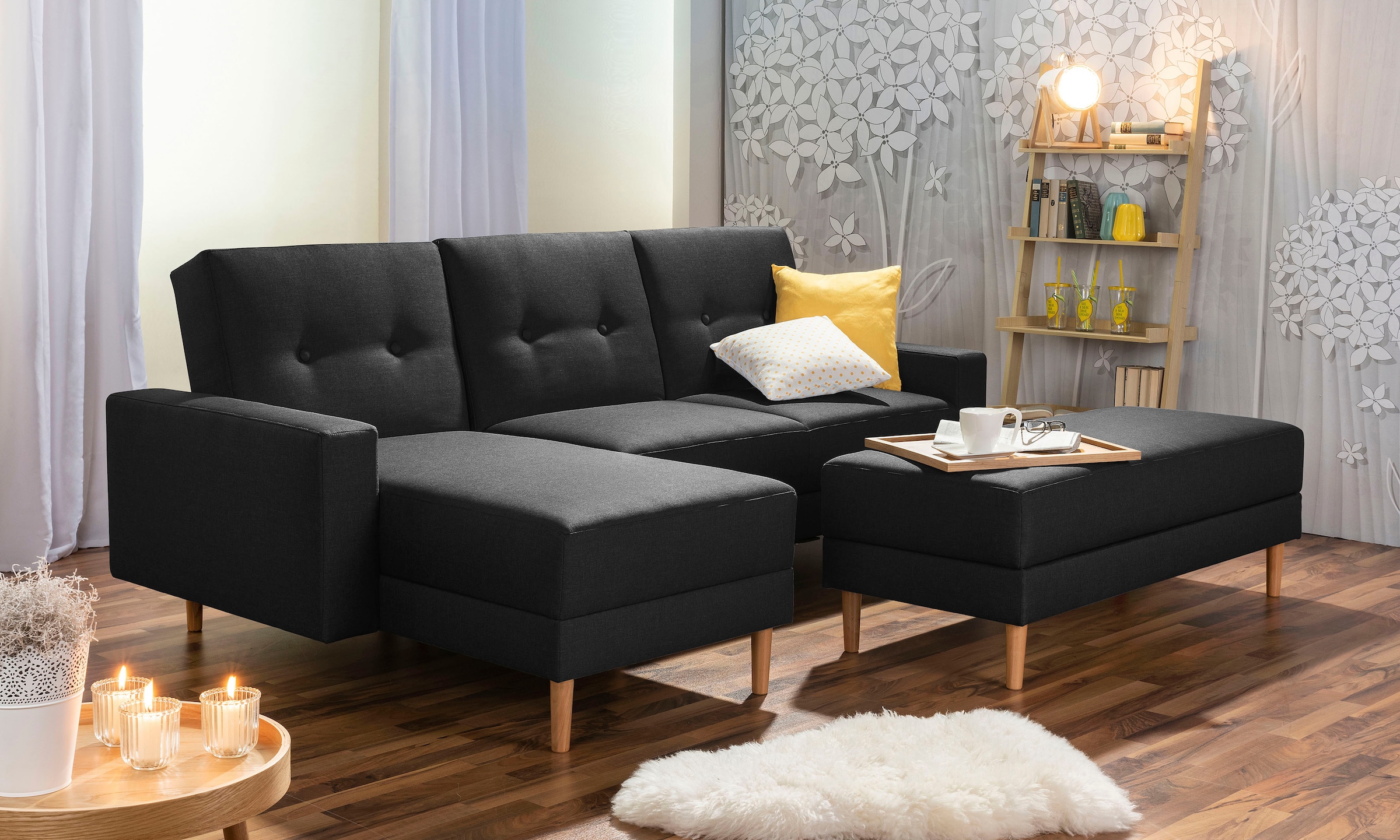 Max Winzer® Ecksofa »Just Chill kubisches Schlafsofa im skandinavischen Stil, bequem«, Recamiere links oder rechts montierbar, mit Rückenverstellung