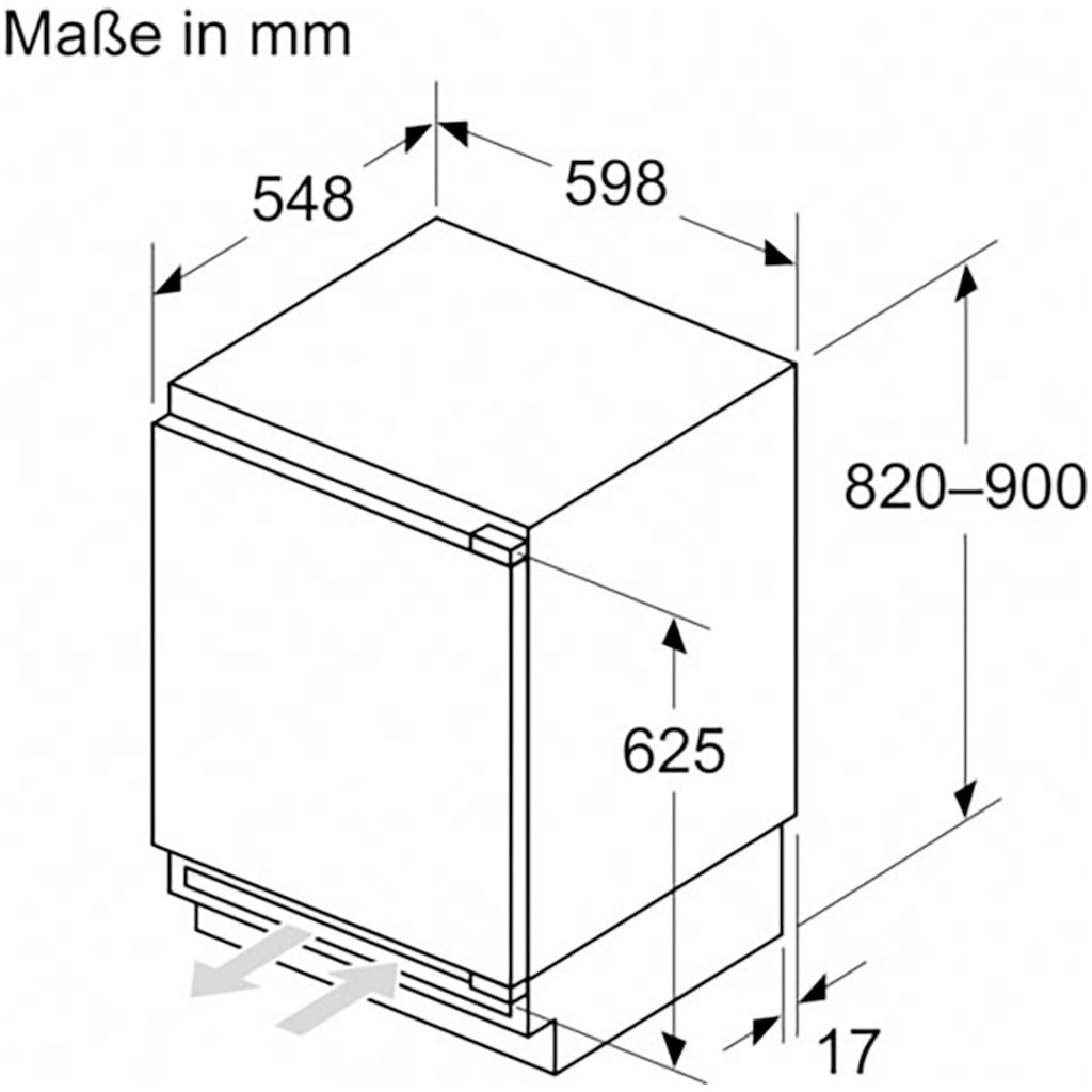 BOSCH Einbaukühlschrank »KUR21VFE0«, KUR21VFE0, 82 cm hoch, 59,8 cm breit