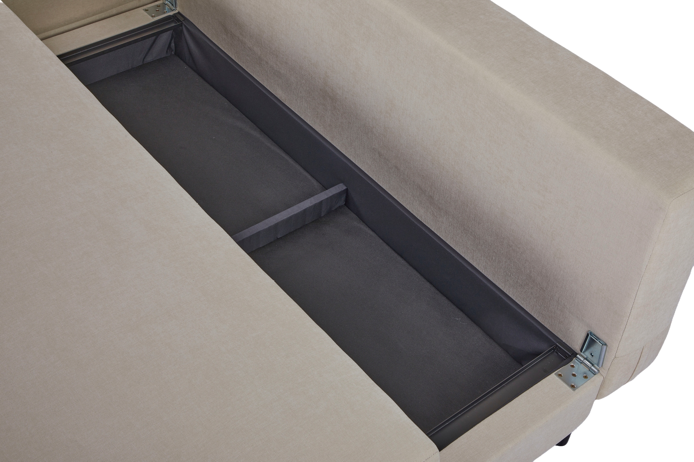OTTO home Schlafsofa »ONNIKO Ecksofa L-Form, Breite: 240 cm, Feinstruktur-Bezug« mit Bettfunktion & Bettkasten (Liegefläche 120 cm / 240 cm)
